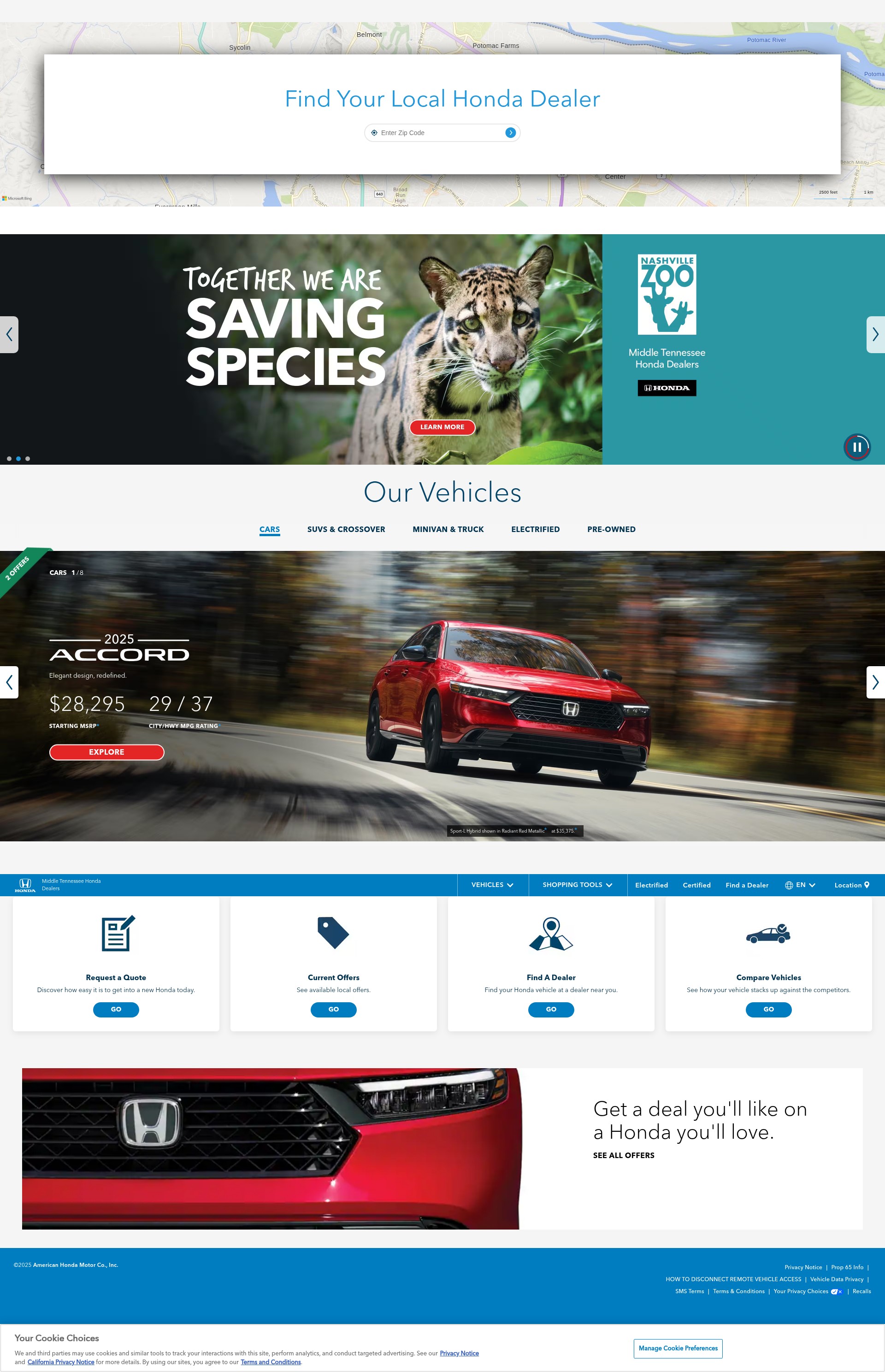 Screenshot of middletennessee.hondadealers.com