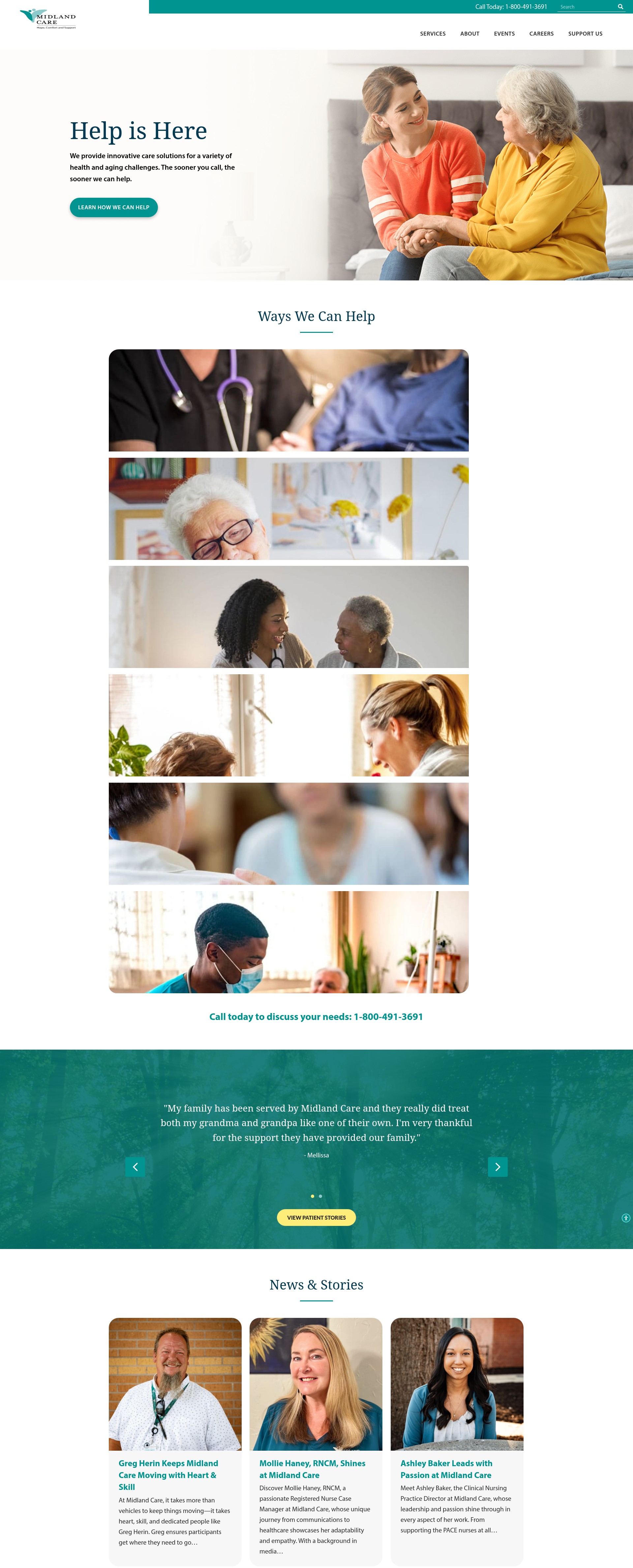 Screenshot of midlandcare.org