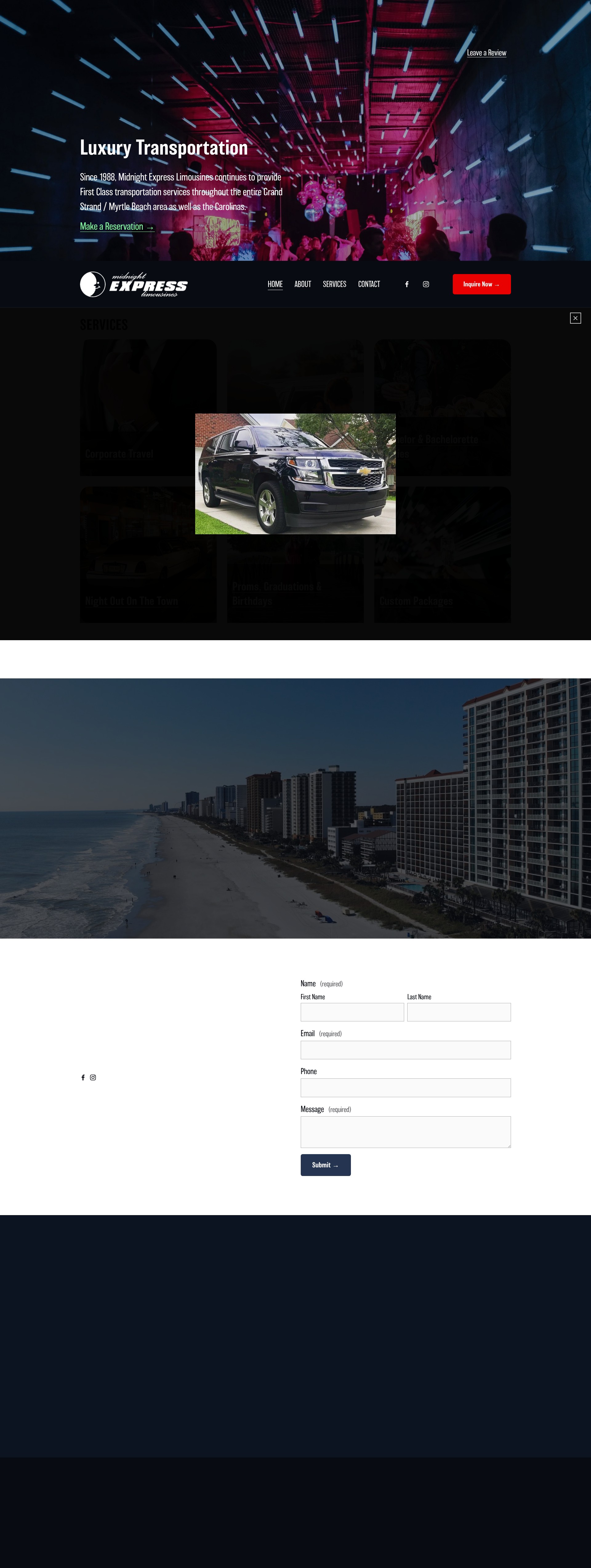 Screenshot of midnightexpresslimo.com