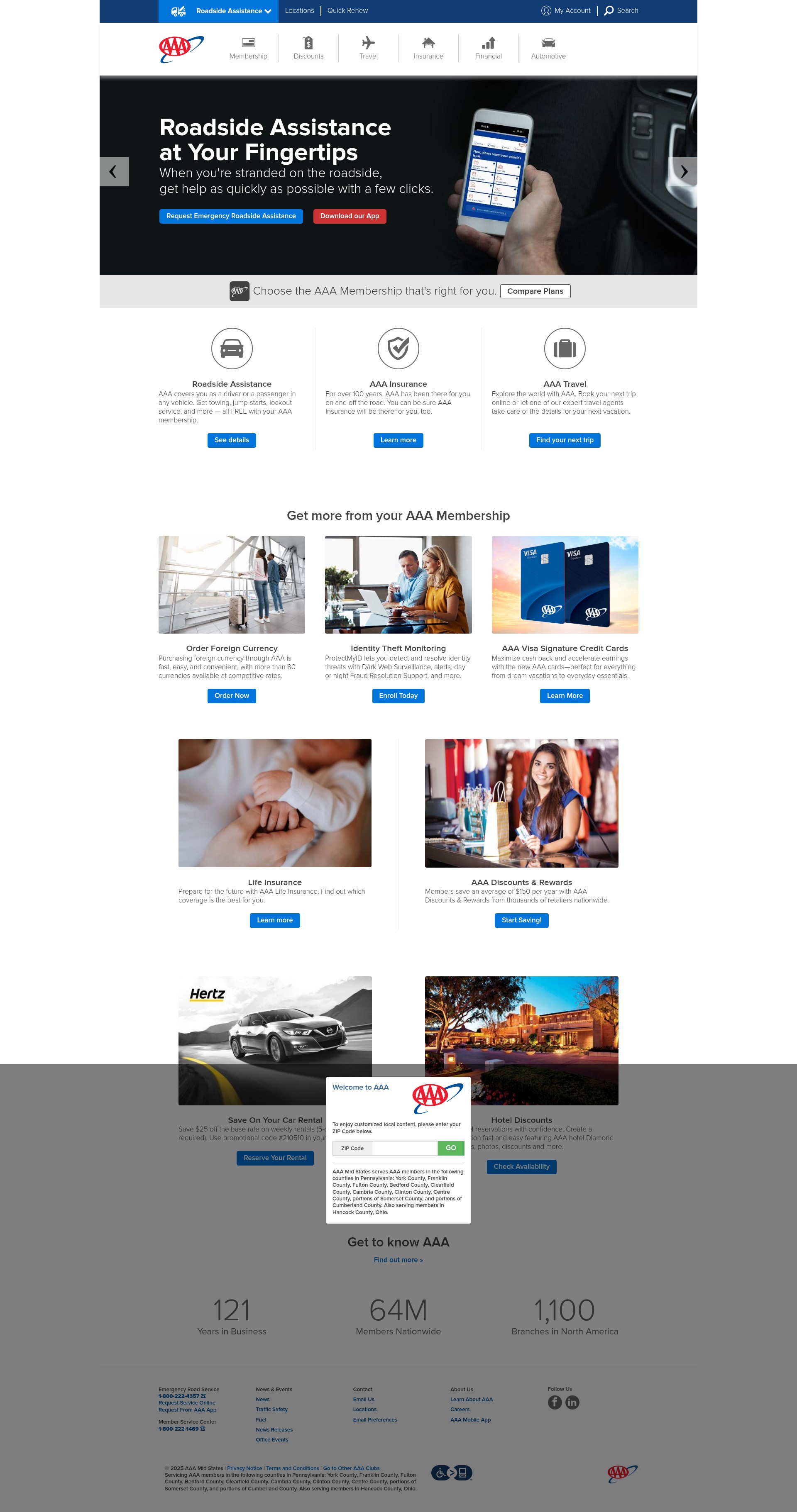 Screenshot of midstates.aaa.com
