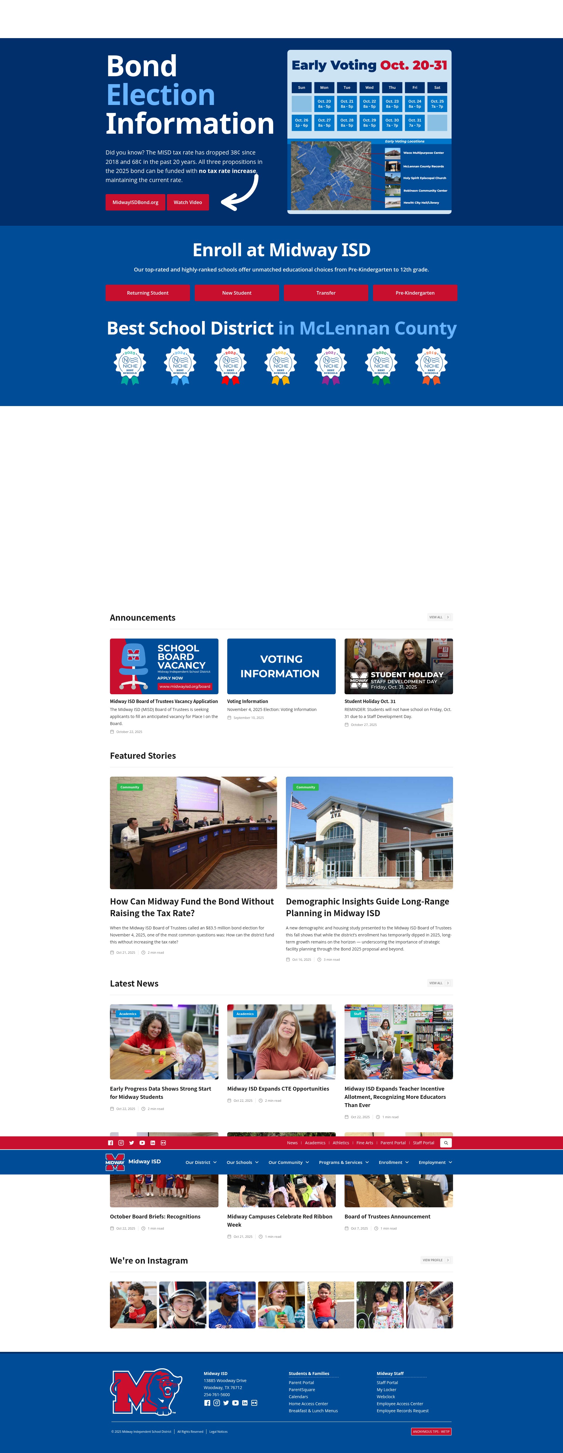 Screenshot of midwayisd.org