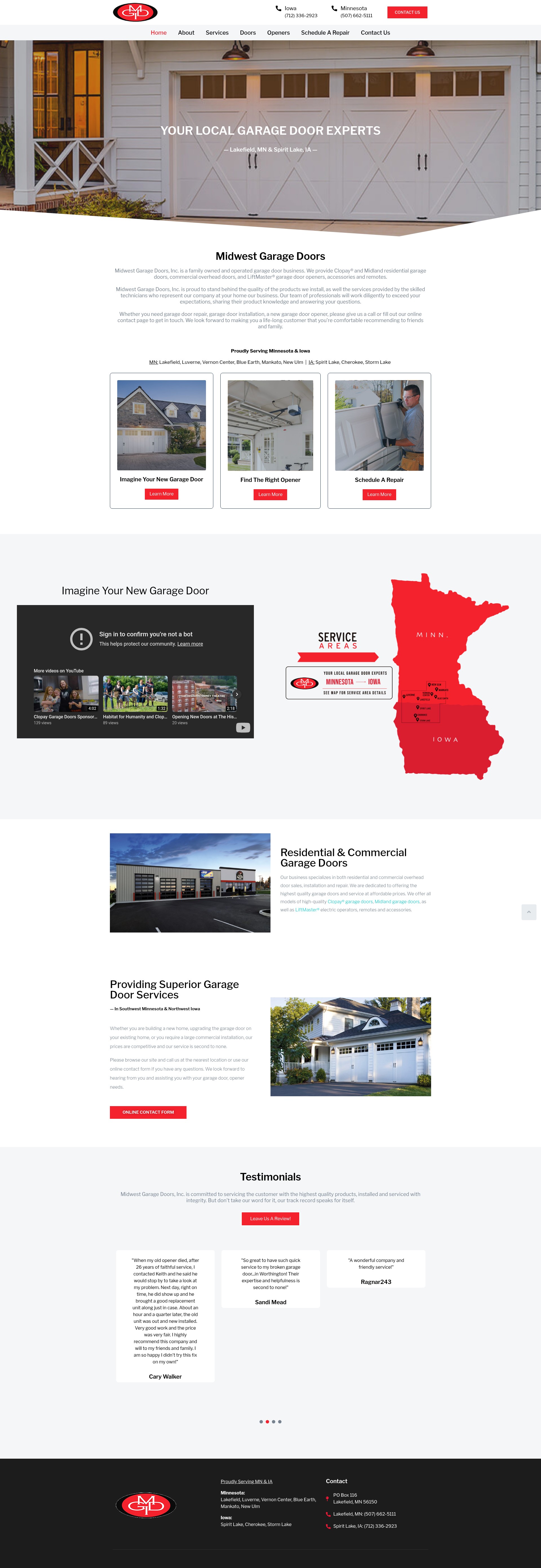 Screenshot of midwestgaragedoorsinc.com
