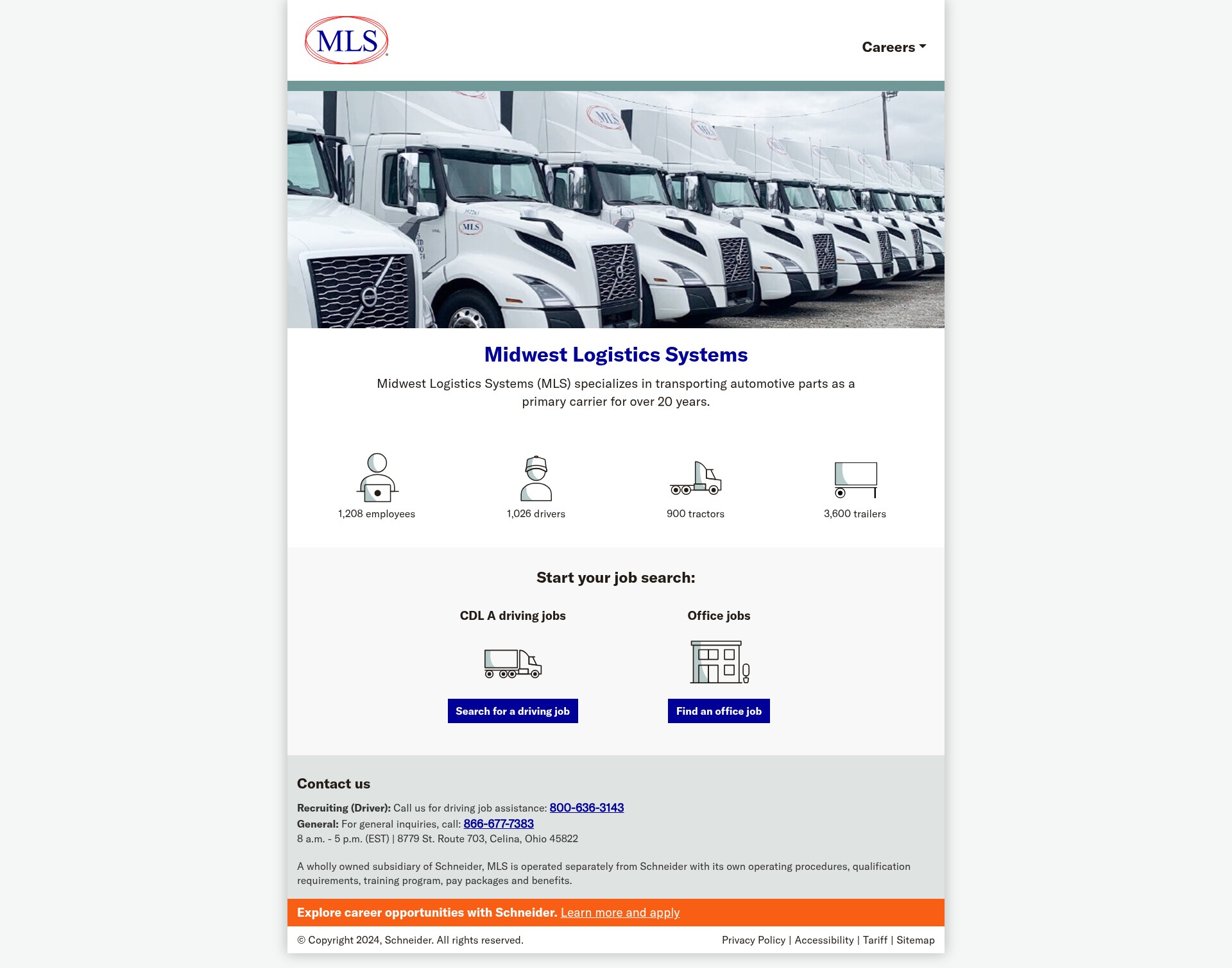 Screenshot of midwestlogisticssystems.com