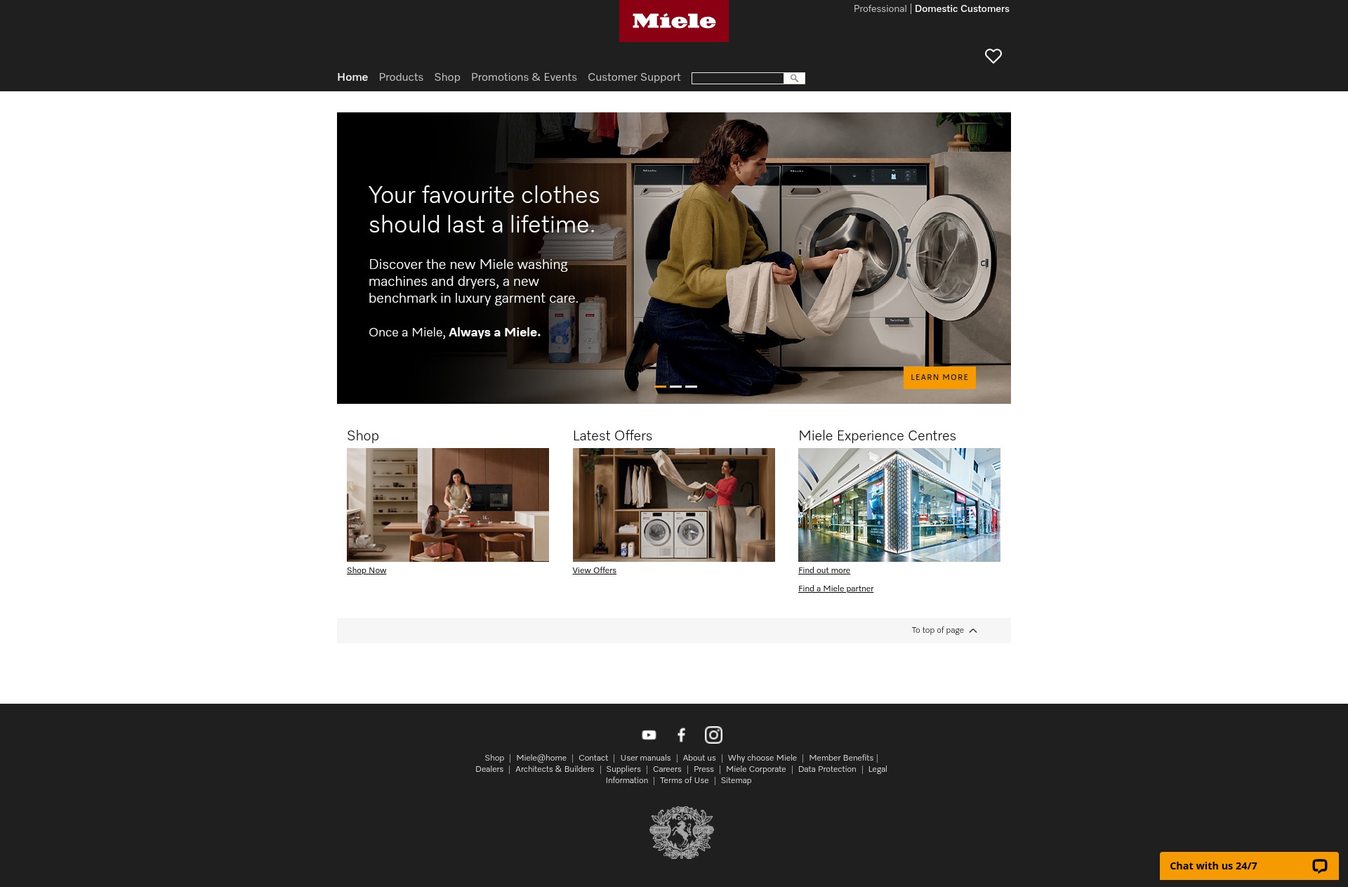 Screenshot of miele.com.au