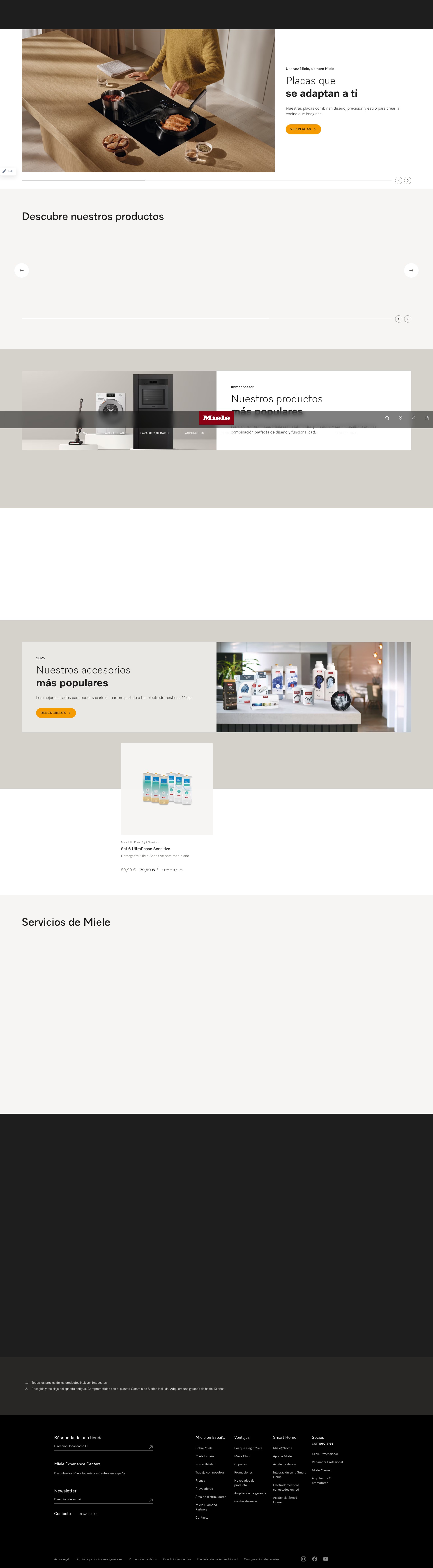 Screenshot of miele.es