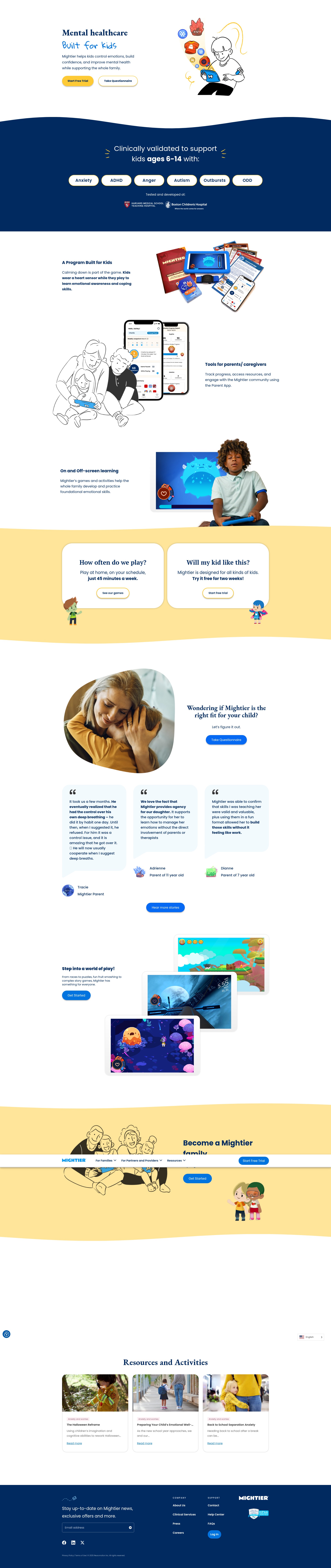 Screenshot of mightier.com