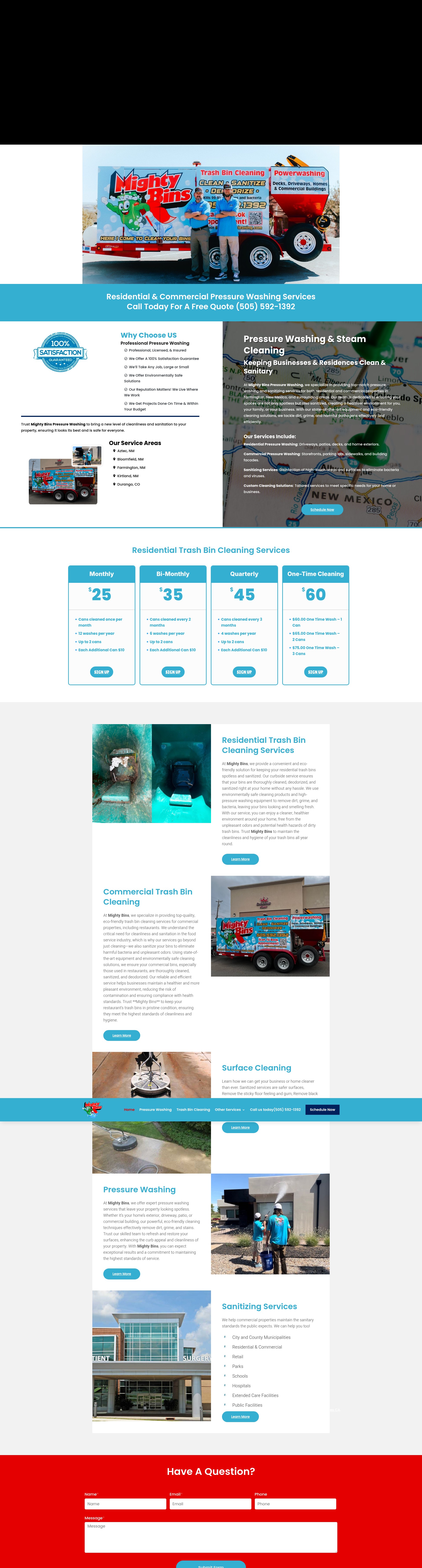 Screenshot of mightybincleaning.com
