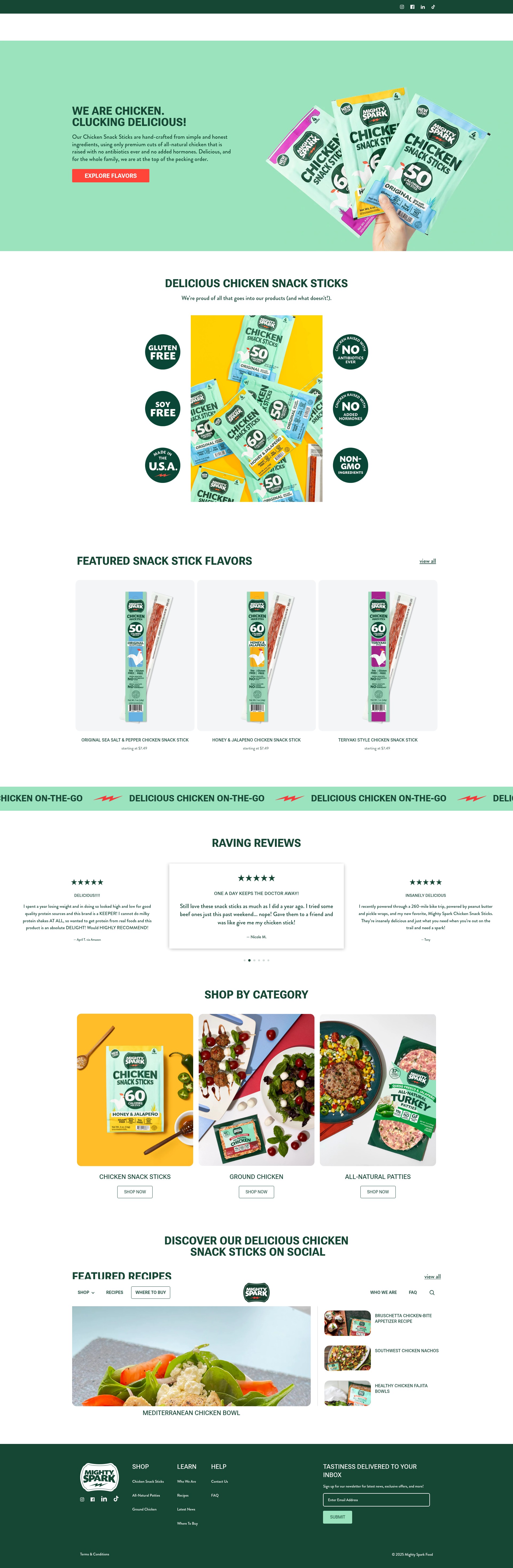 Screenshot of mightysparkfood.com