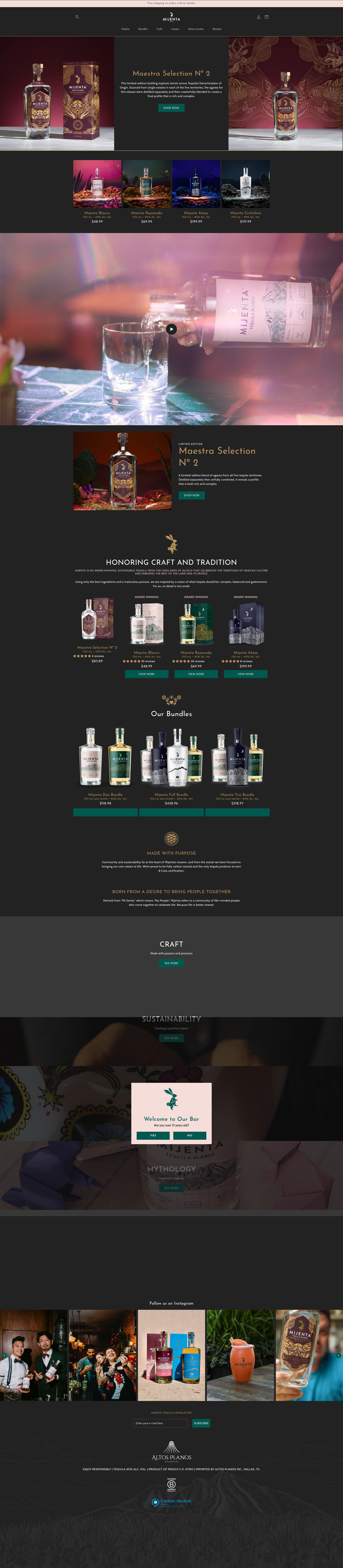 Screenshot of mijenta-tequila.com