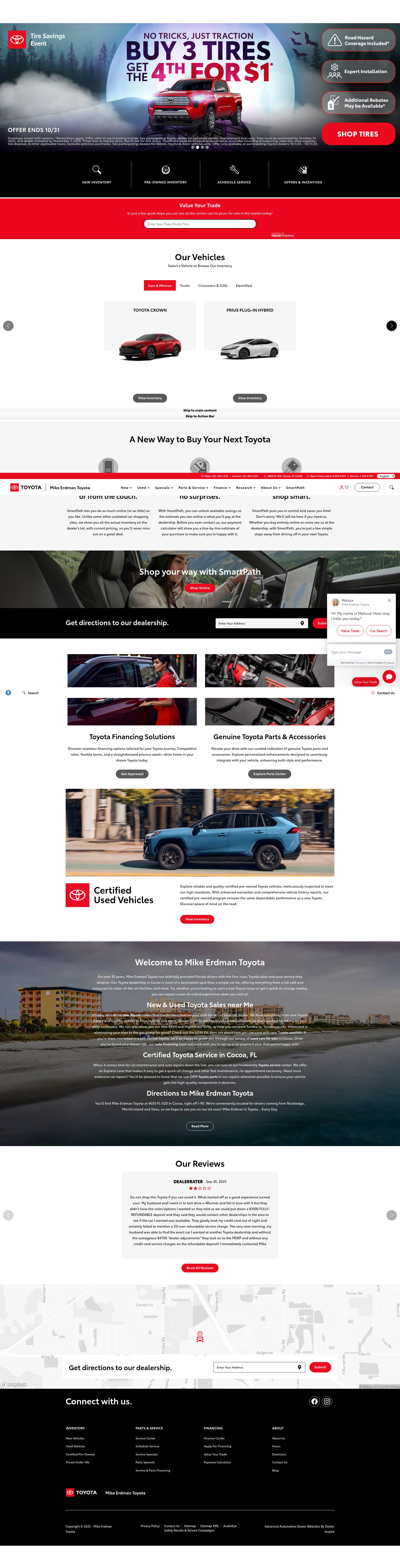 Screenshot of mikeerdmantoyota.com