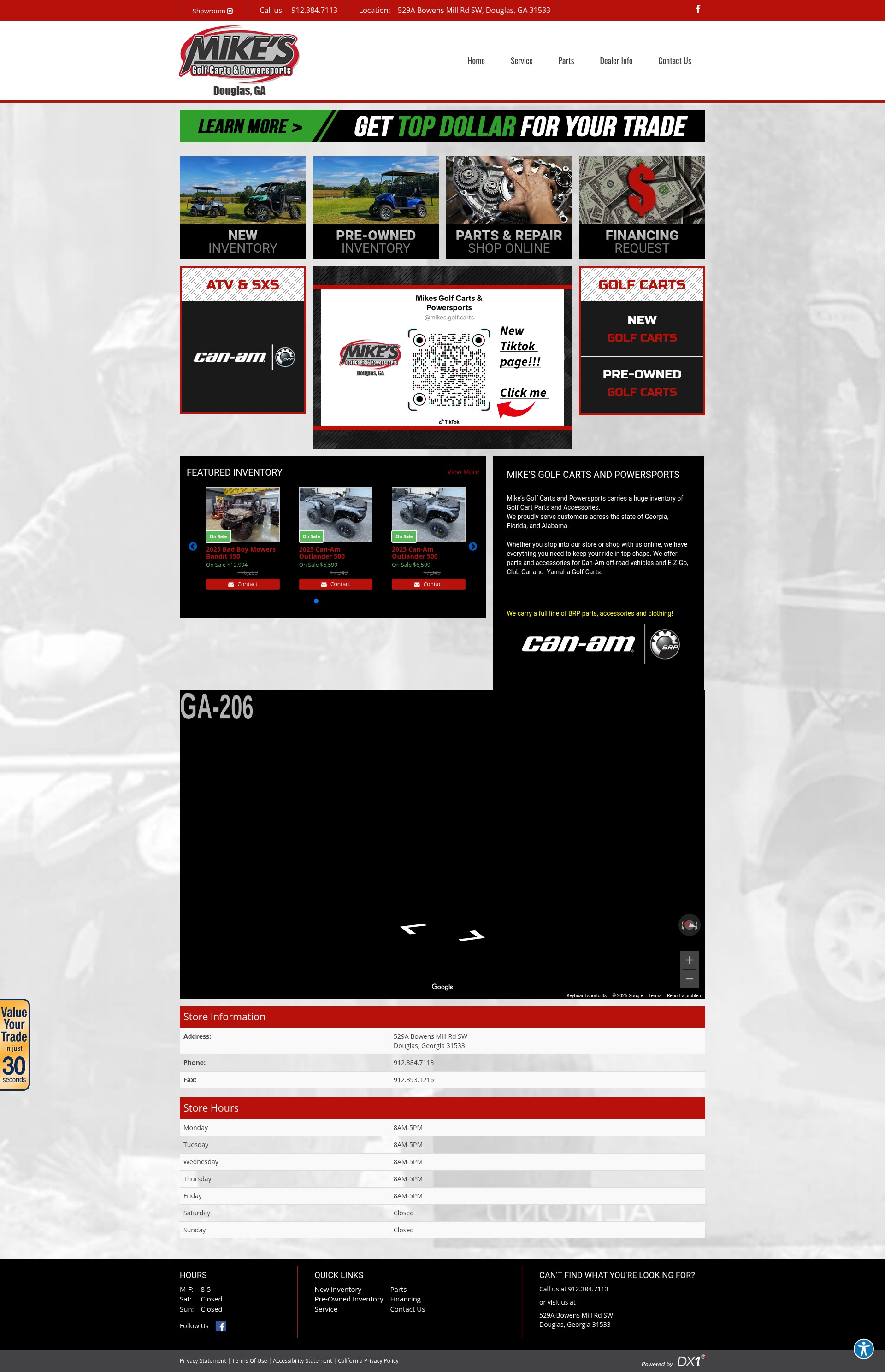 Screenshot of mikesgolfcartsga.com