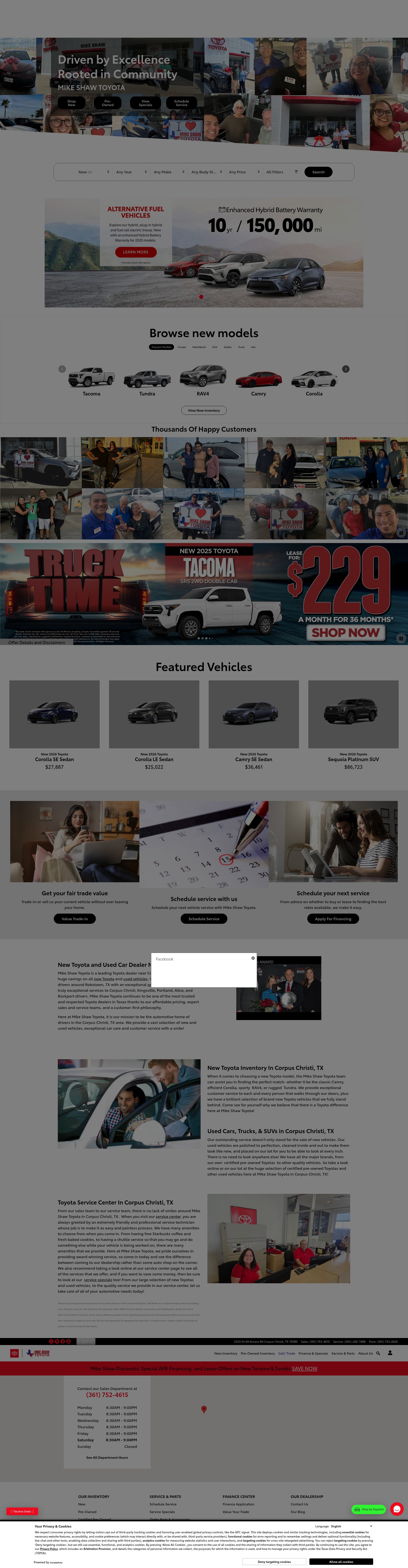 Screenshot of mikeshawtoyota.com