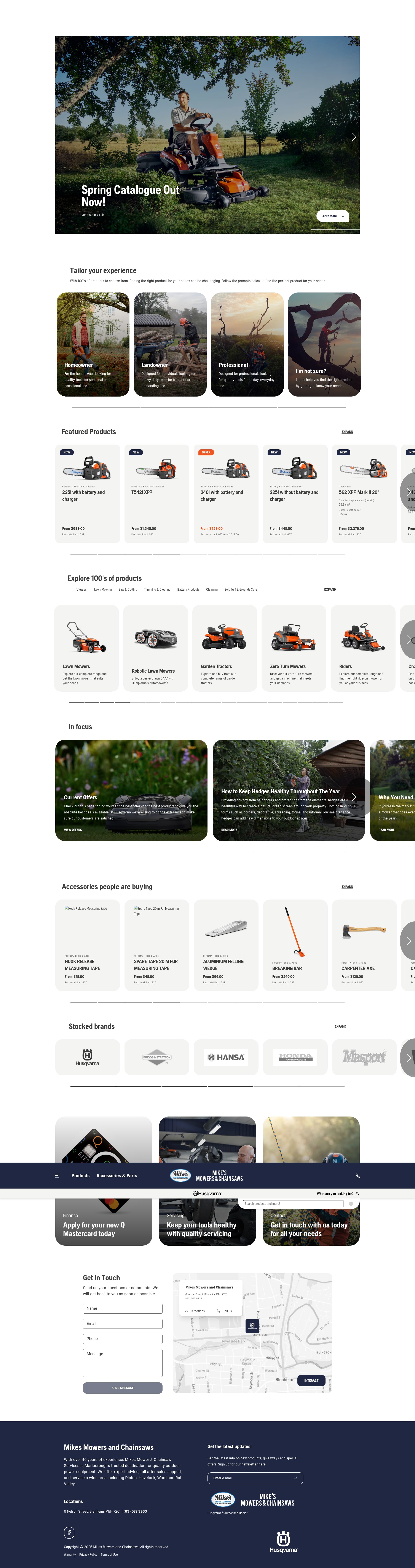 Screenshot of mikesmowerchainsaw.husqvarnadealers.co.nz