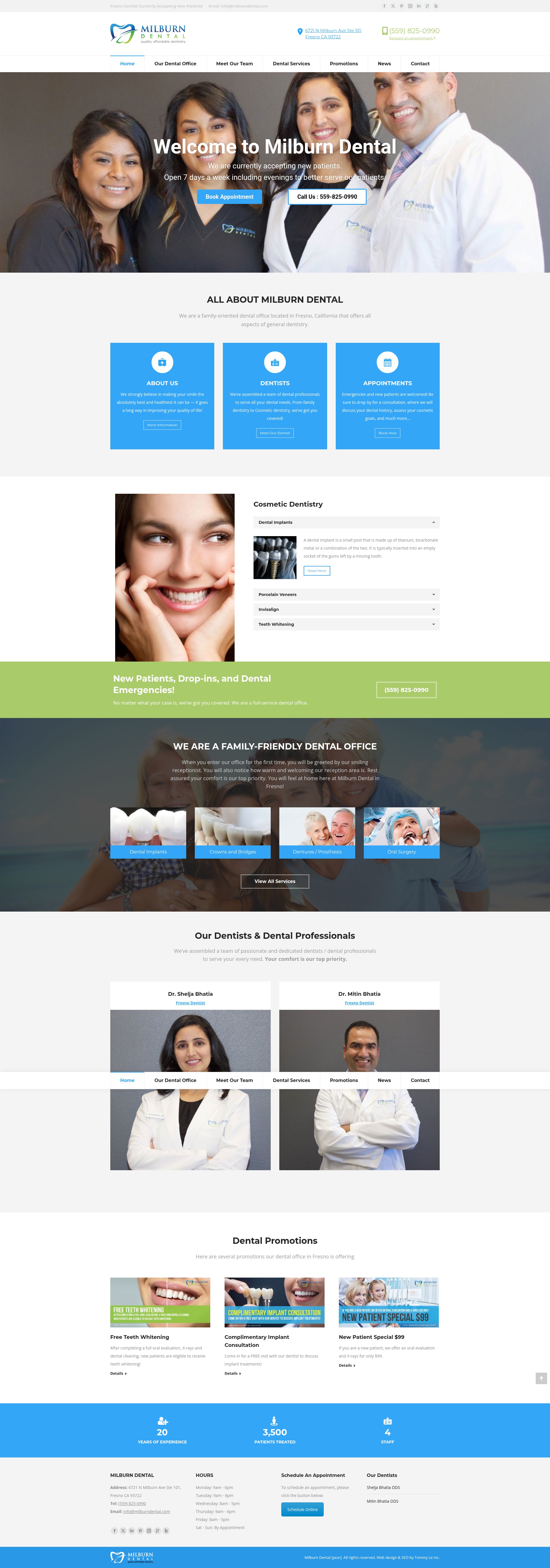 Screenshot of milburndental.com