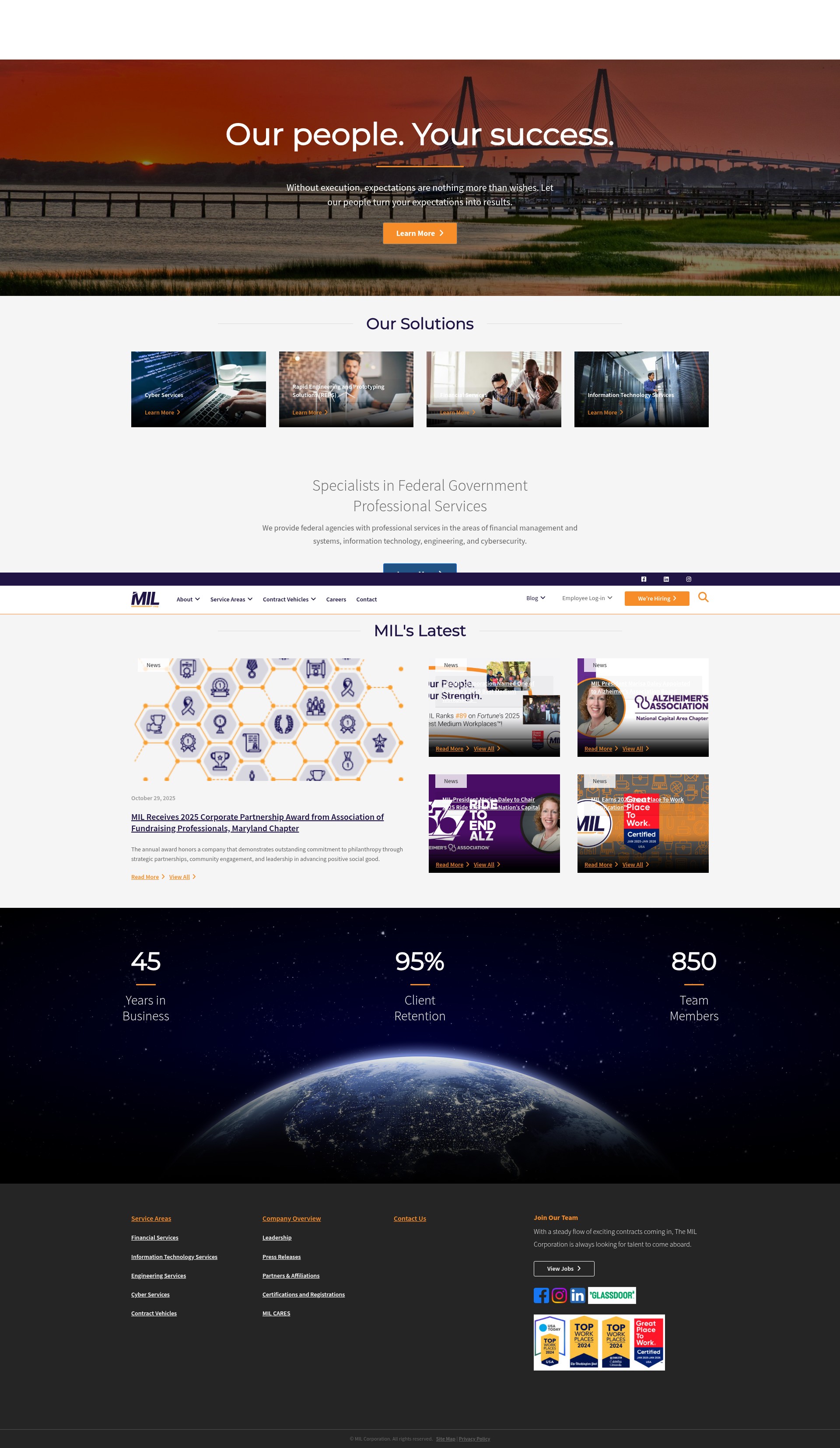 Screenshot of milcorp.com