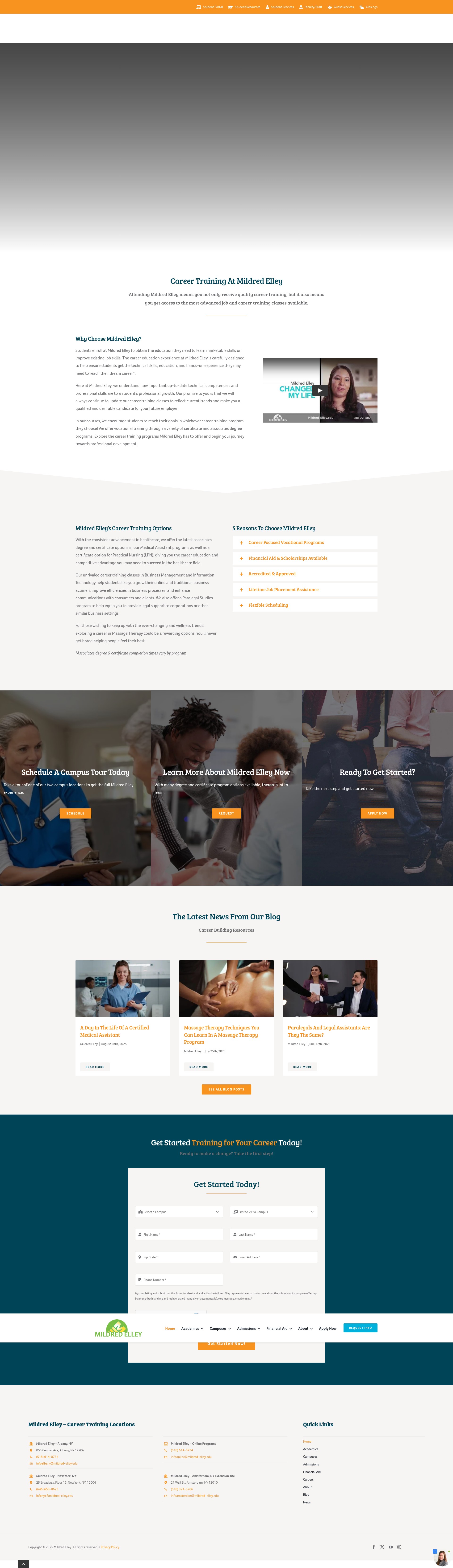 Screenshot of mildred-elley.edu