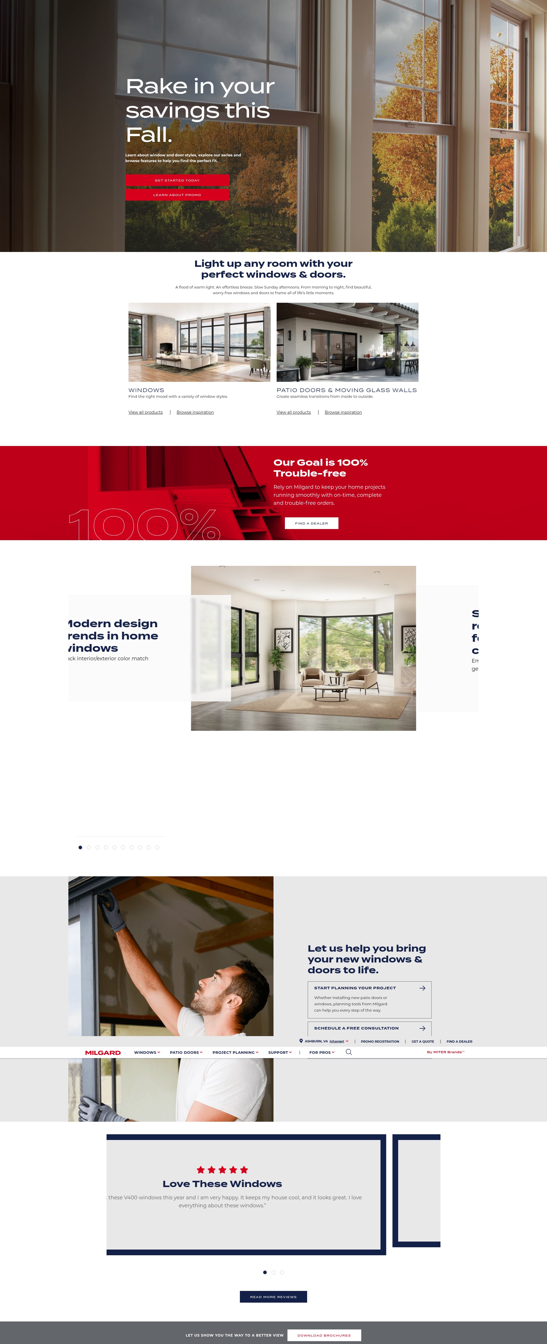 Screenshot of milgard.com