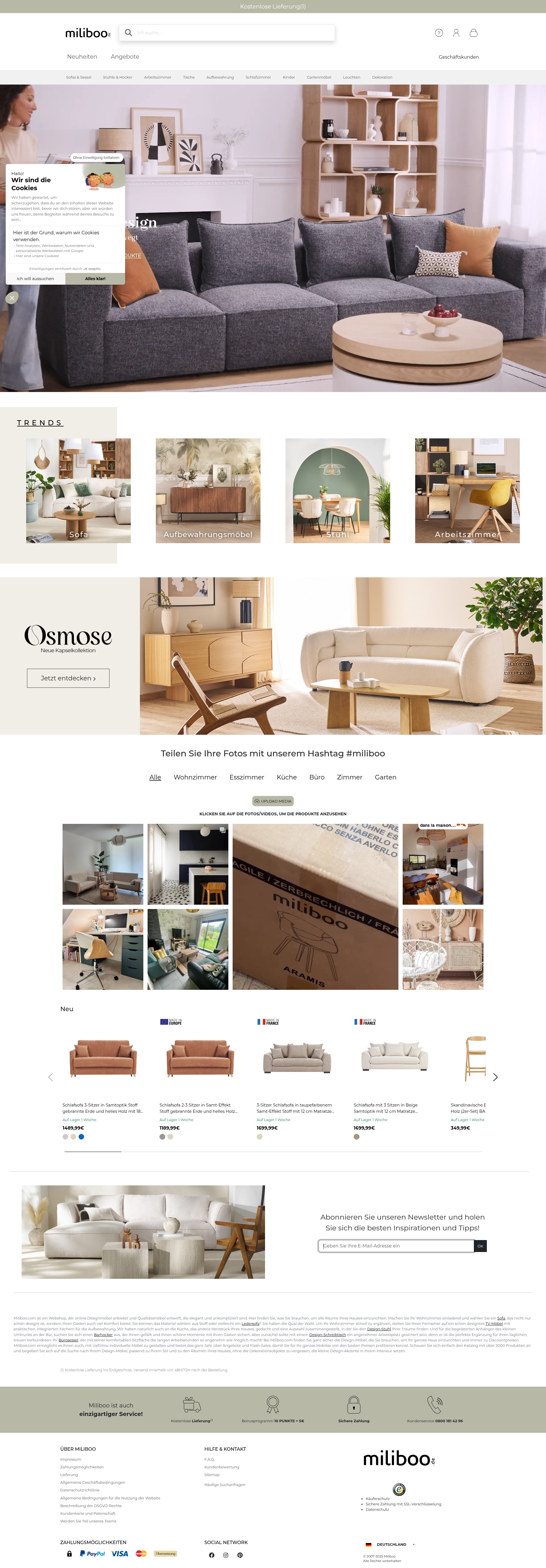Screenshot of miliboo.de