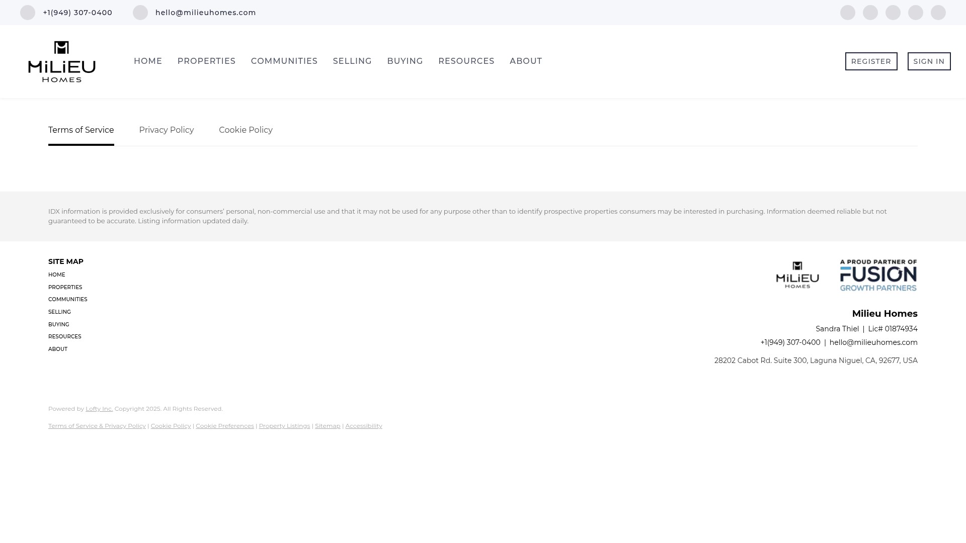 Screenshot of milieuhomes.com