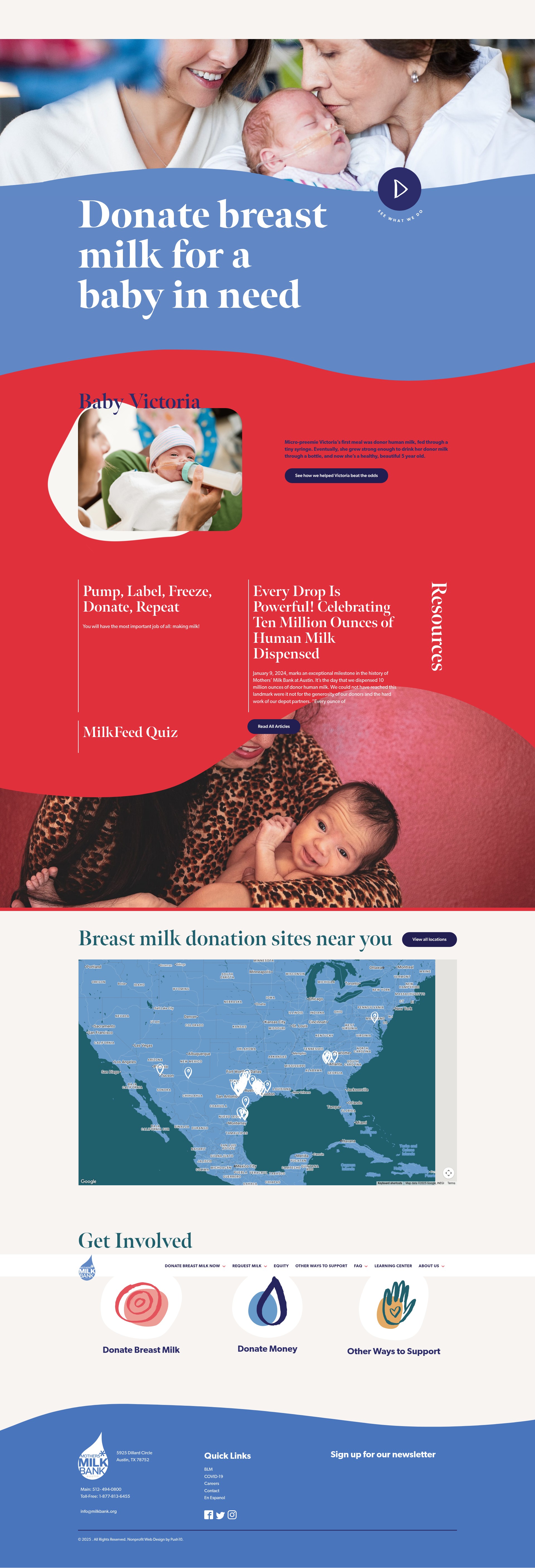 Screenshot of milkbank.org