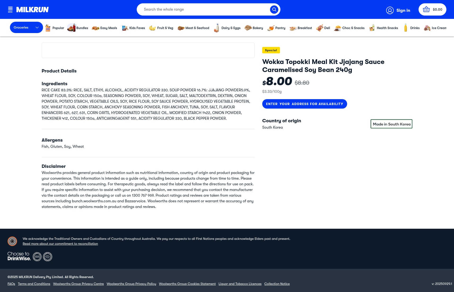 Screenshot of milkrun.com