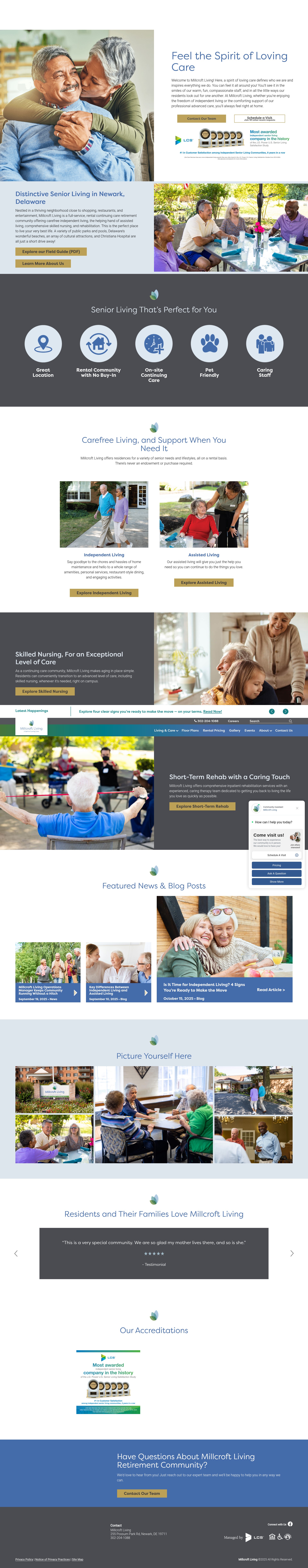 Screenshot of millcroftliving.com