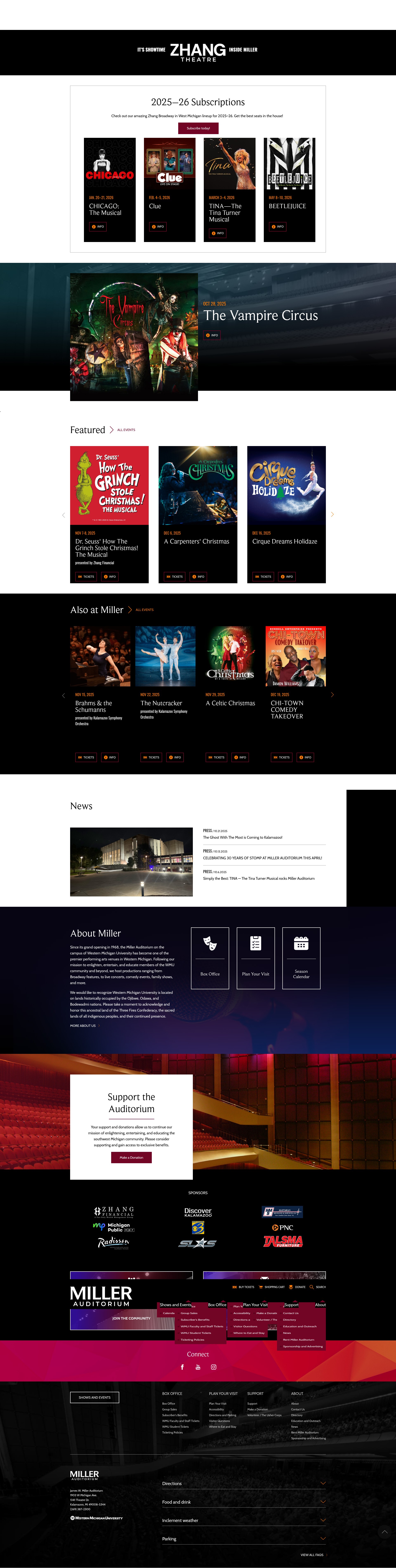 Screenshot of millerauditorium.com