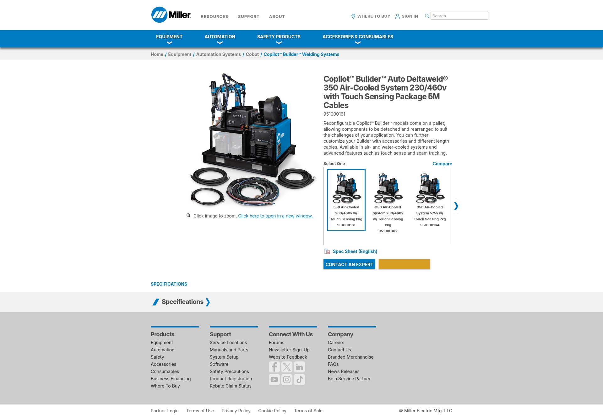 Screenshot of millerwelds.com