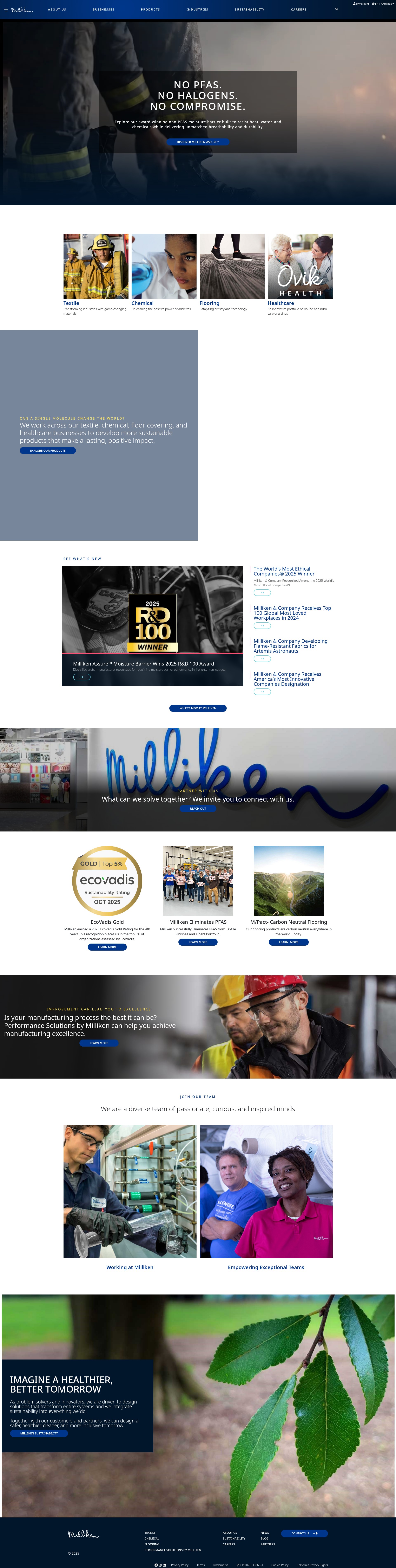 Screenshot of milliken.com
