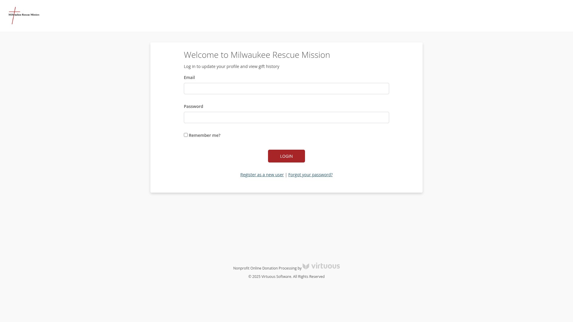 Screenshot of milmission.givevirtuous.org