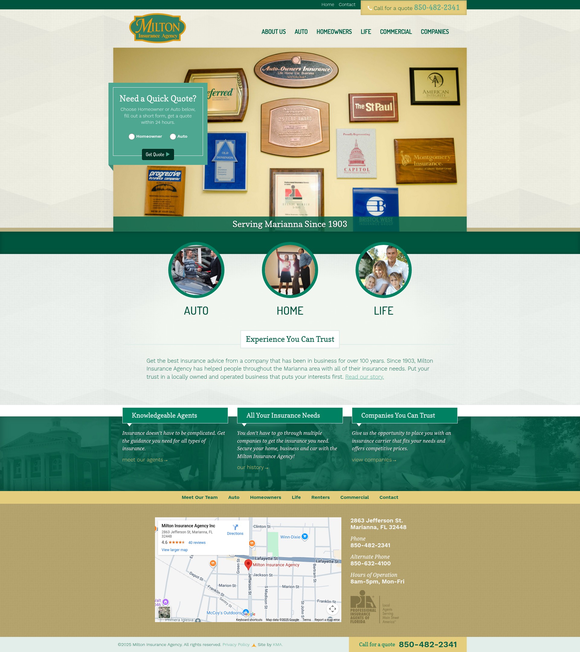 Screenshot of miltoninsurance.com