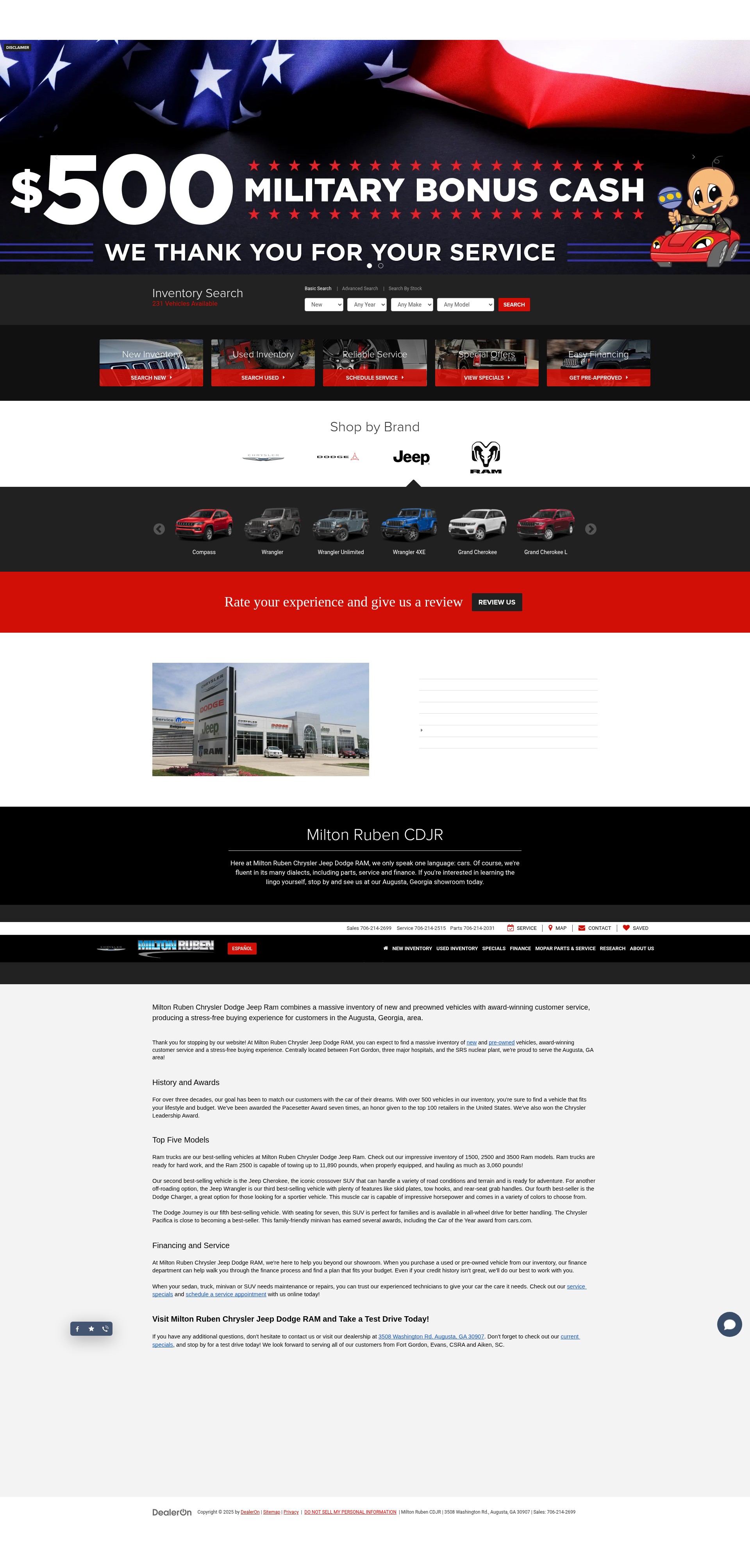 Screenshot of miltonrubenchryslerjeep.com