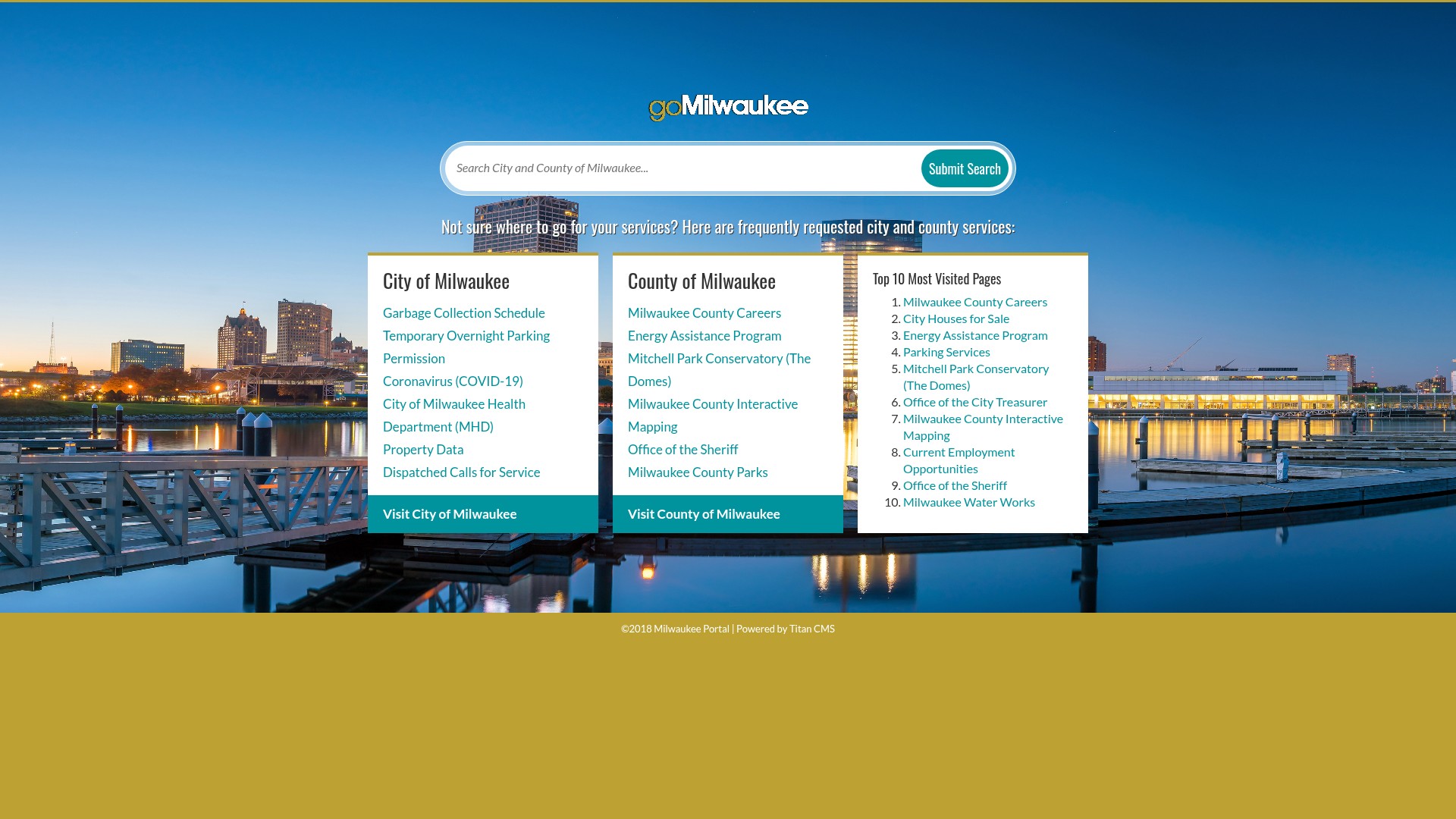 Screenshot of milwaukee.gov
