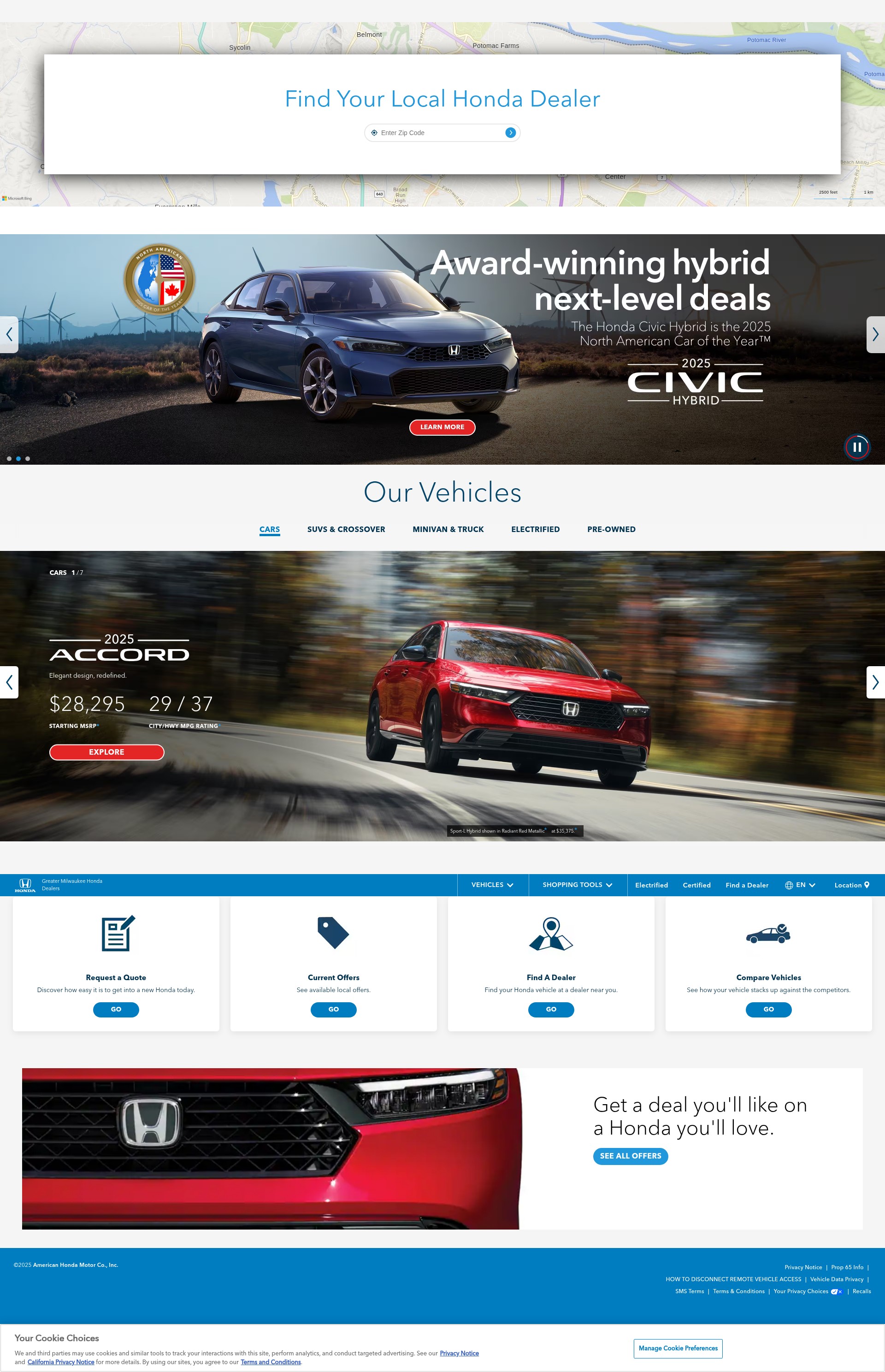 Screenshot of milwaukee.hondadealers.com