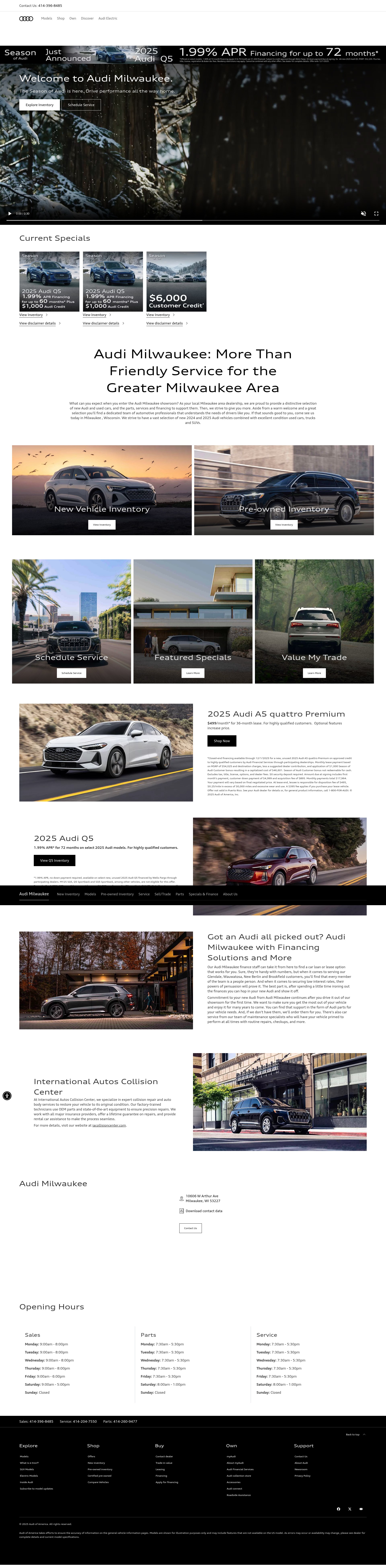 Screenshot of milwaukeeaudi.com