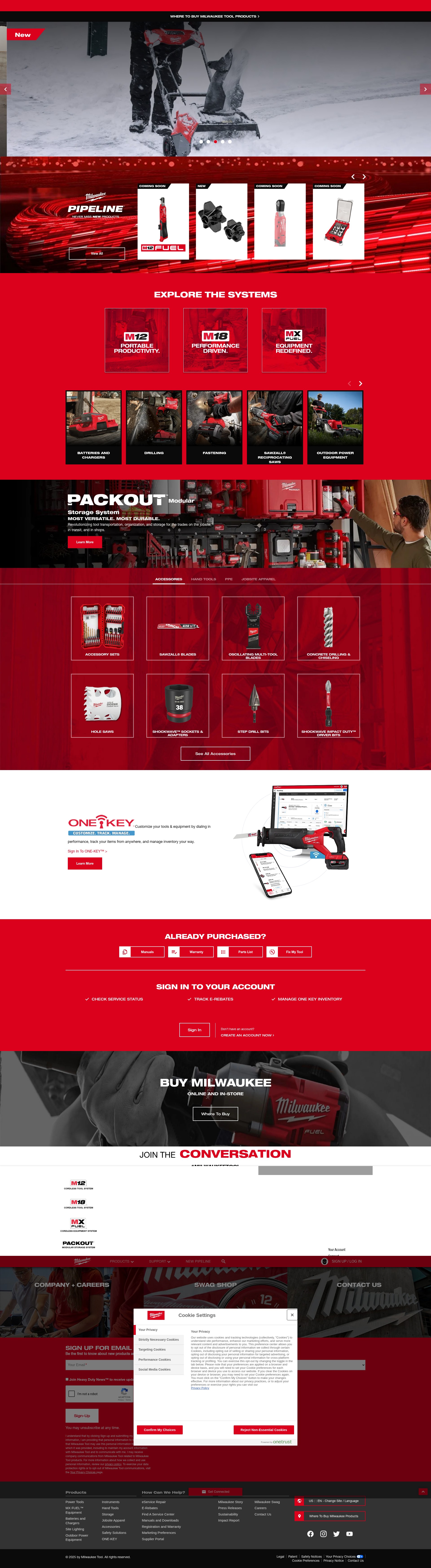 Screenshot of milwaukeetool.com