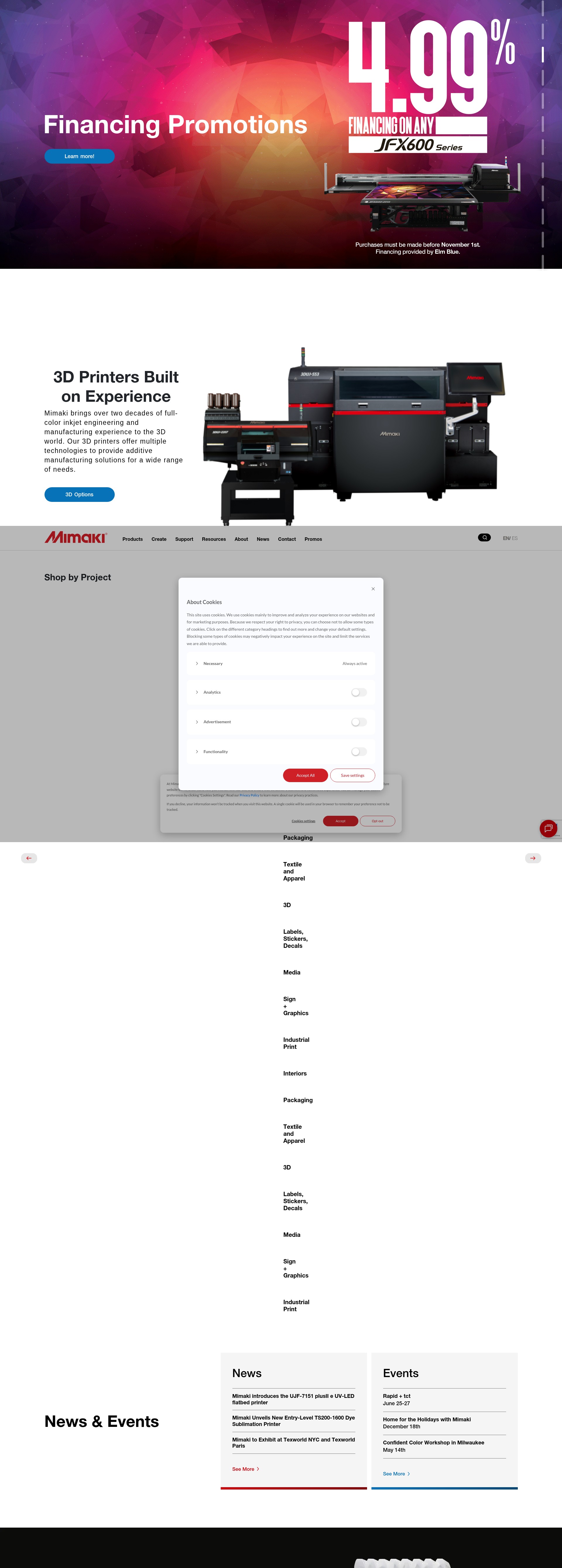 Screenshot of mimakiusa.com