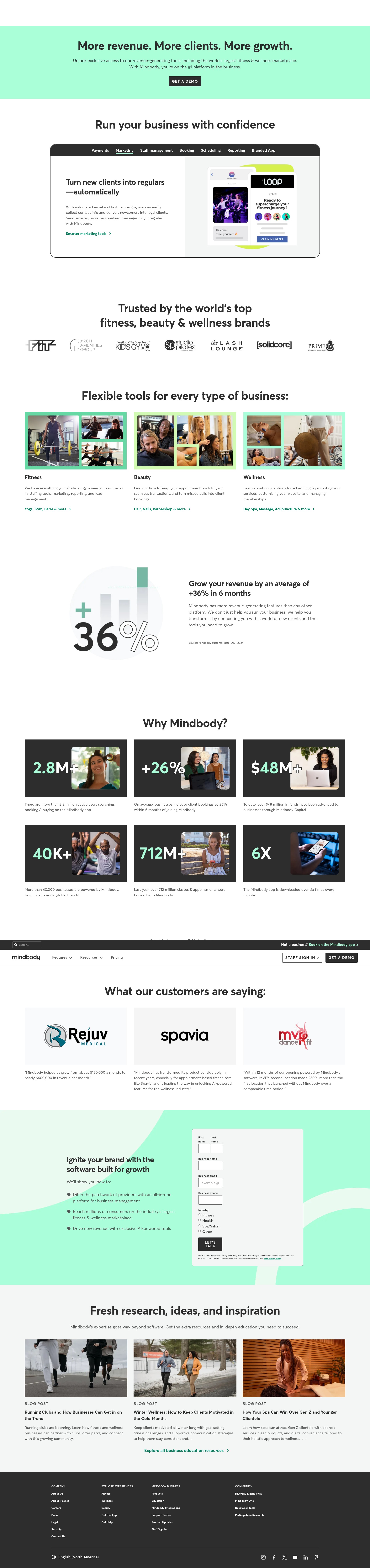 Screenshot of mindbodyonline.com
