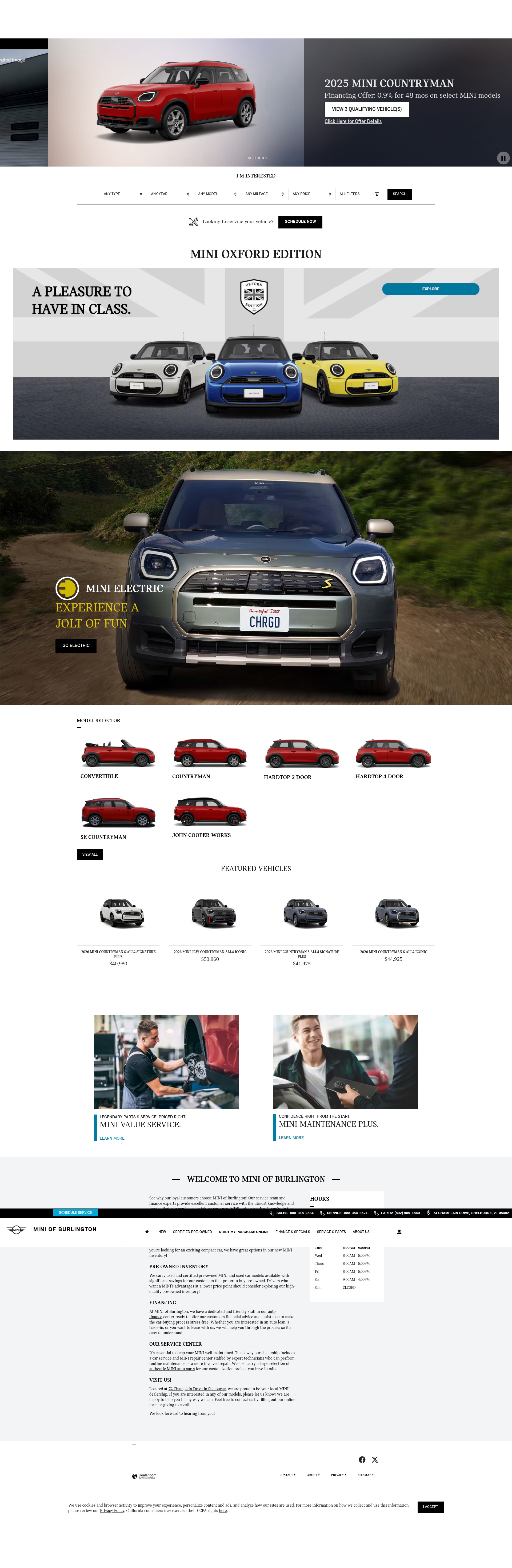 Screenshot of miniofburlington.com