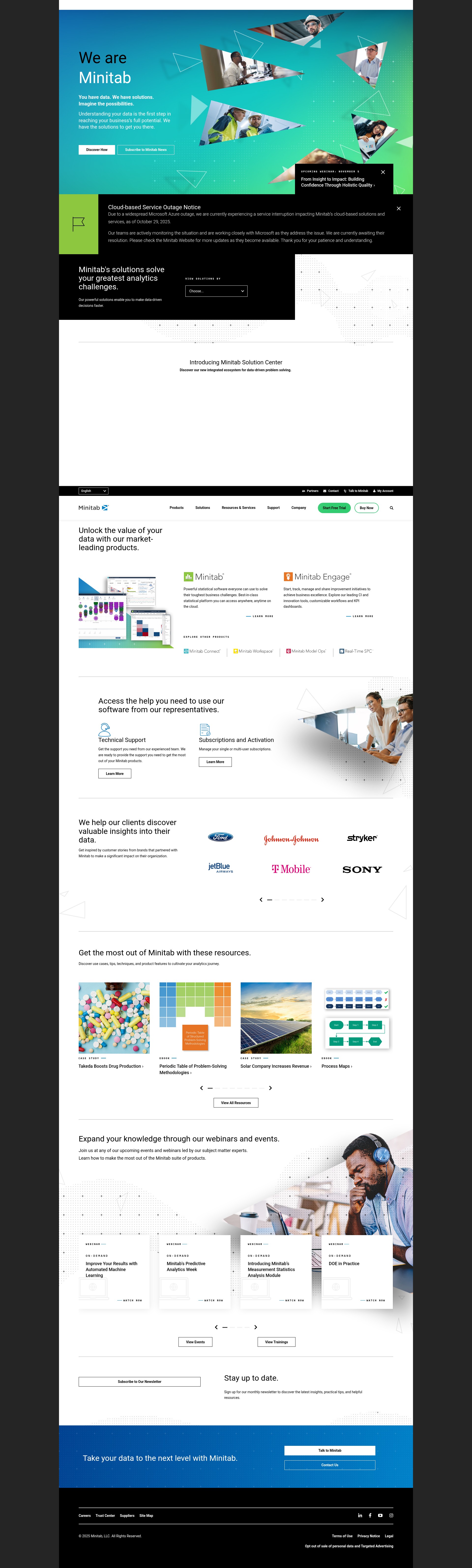 Screenshot of minitab.com