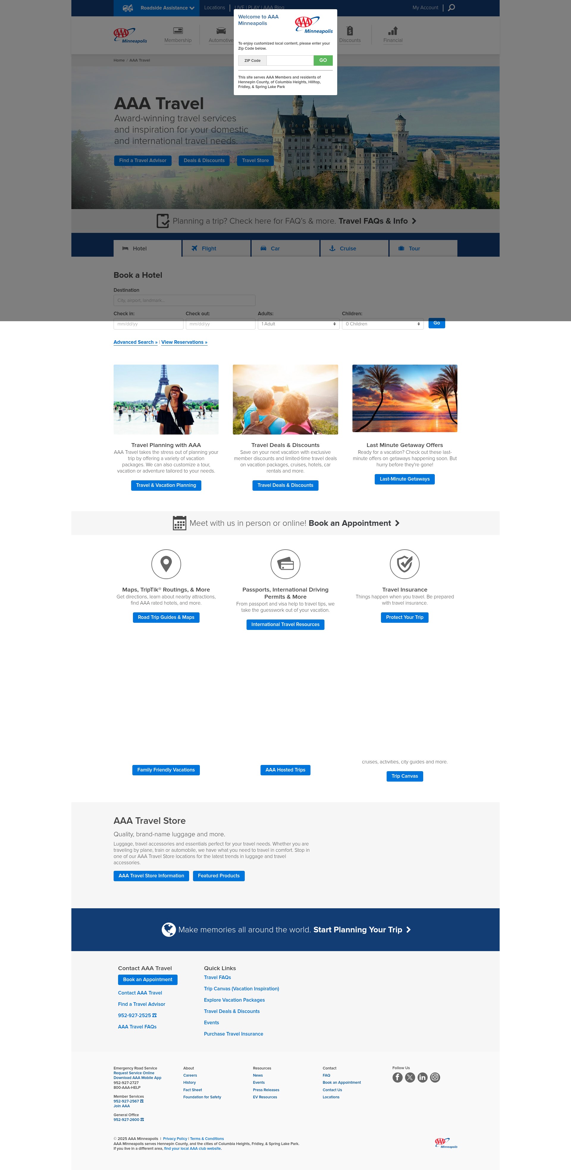 Screenshot of minneapolis.aaa.com