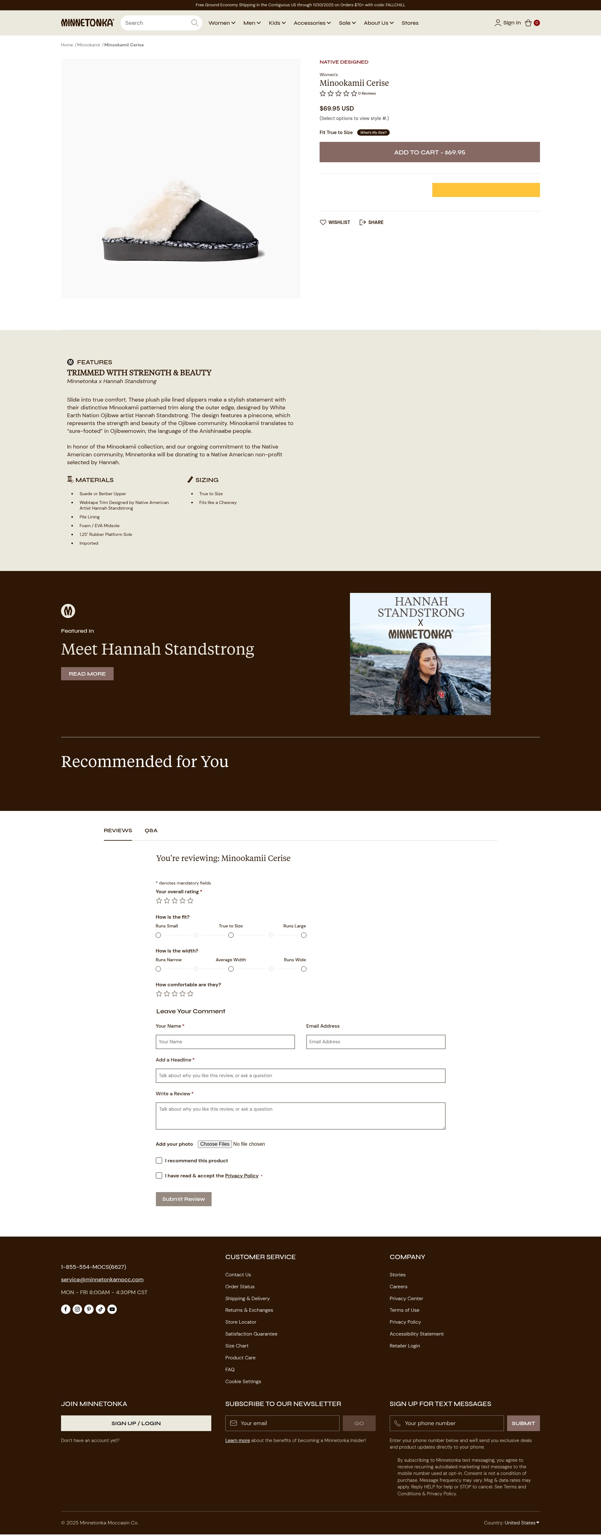 Screenshot of minnetonkamoccasin.com
