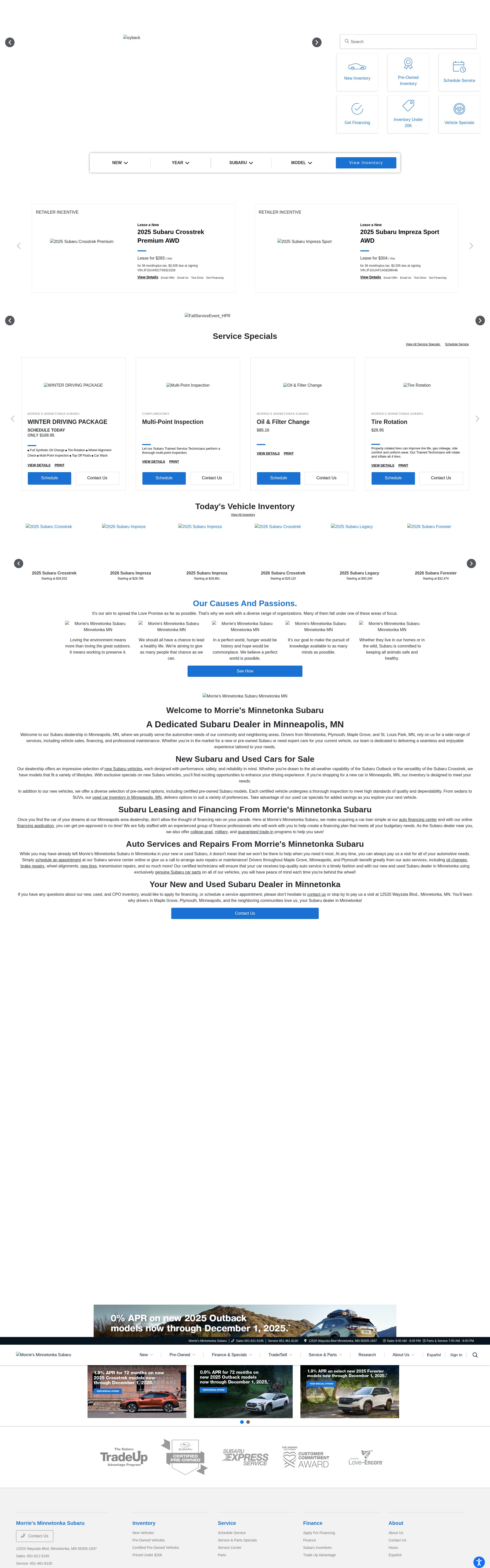 Screenshot of minnetonkasubaru.com