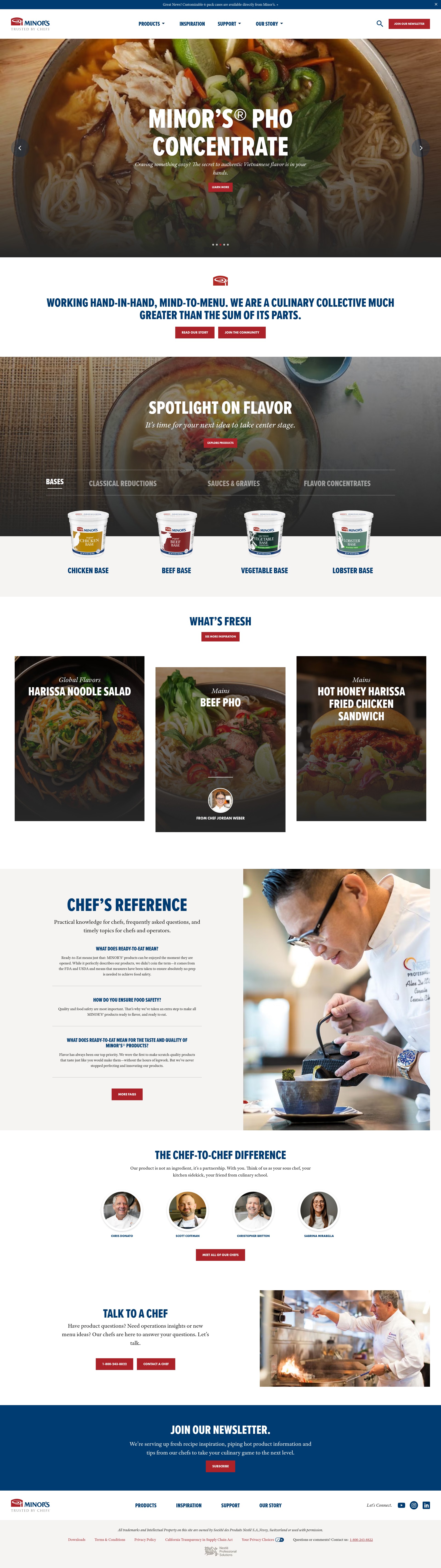 Screenshot of minorsfoodservice.com