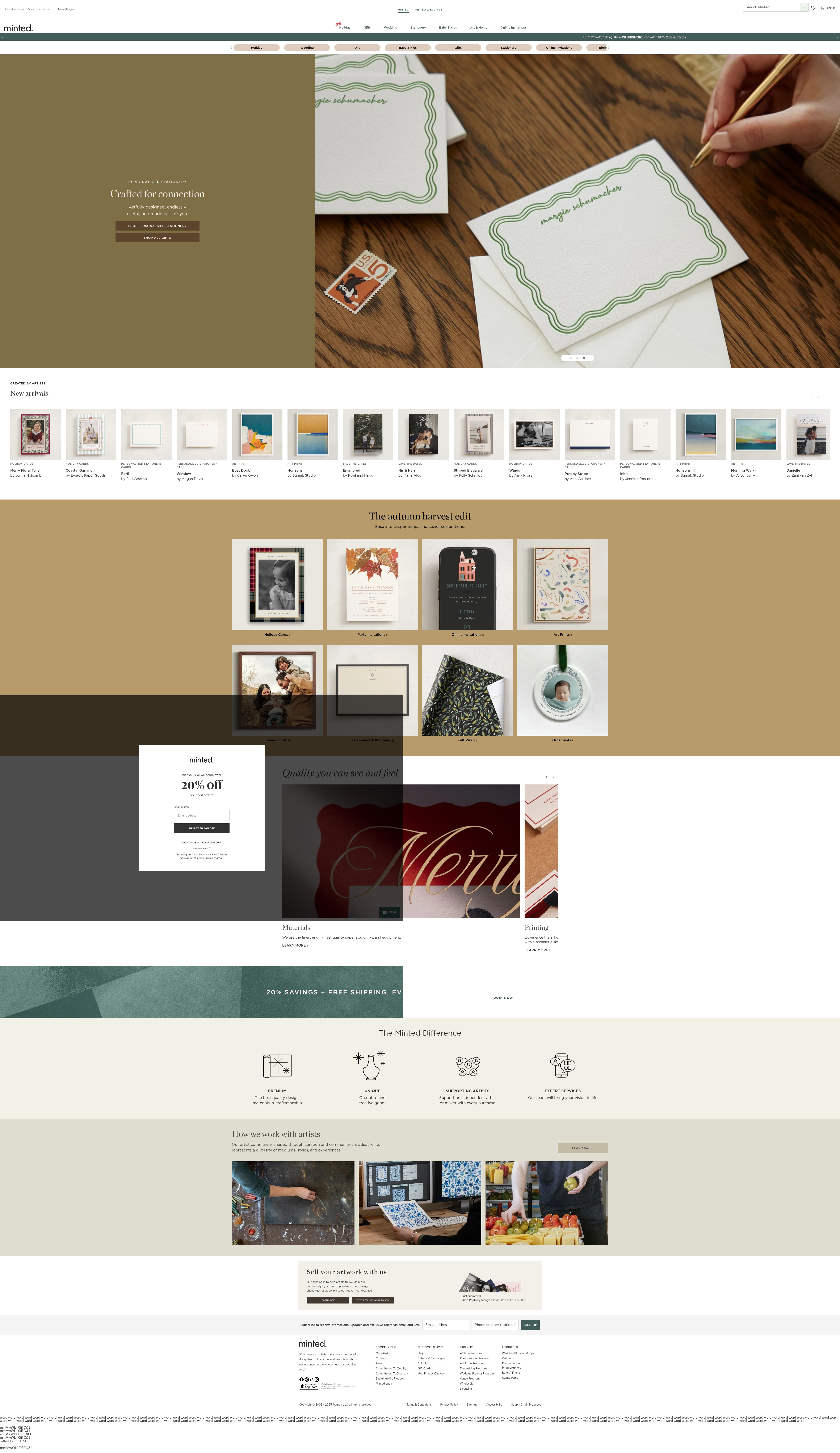 Screenshot of minted.com