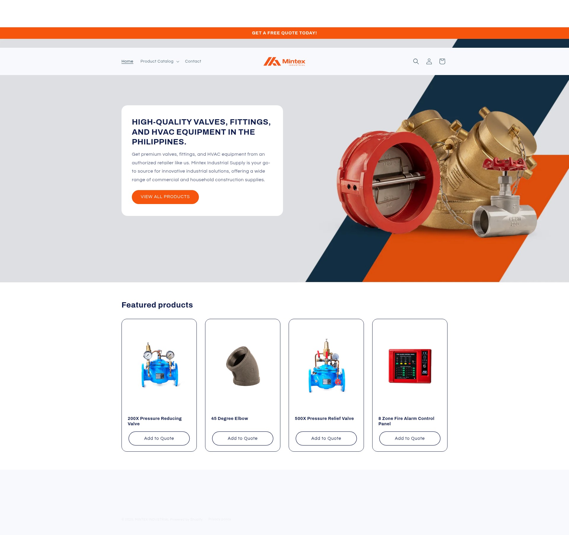 Screenshot of mintexindustrial.com
