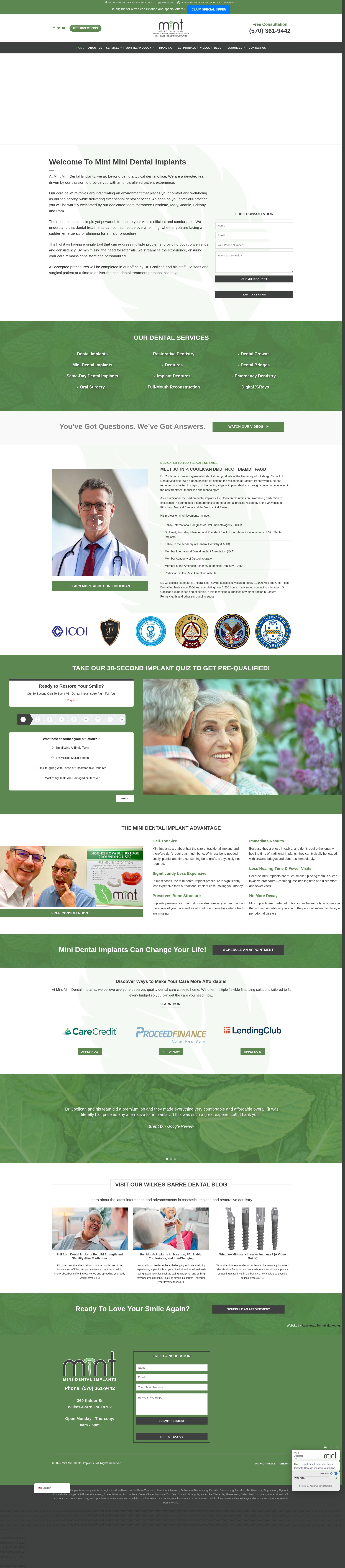 Screenshot of mintminidentalimplants.com