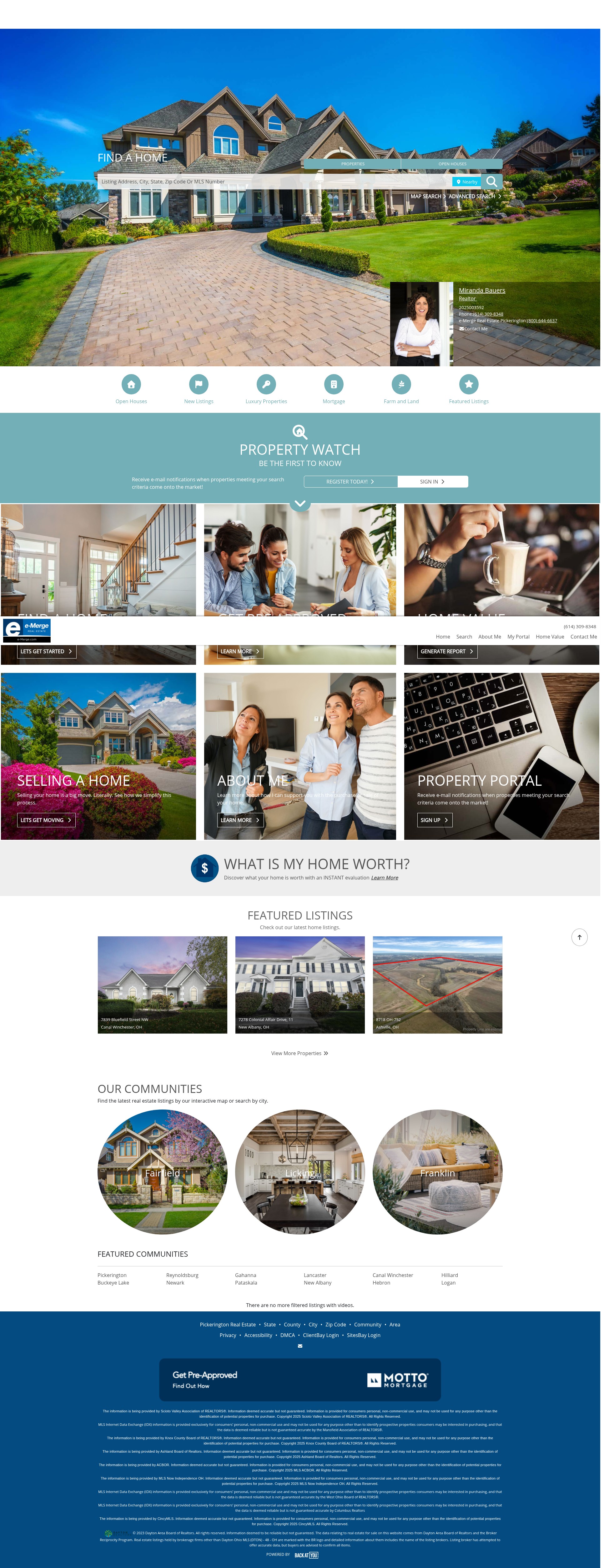 Screenshot of mirandabauers.e-merge.com