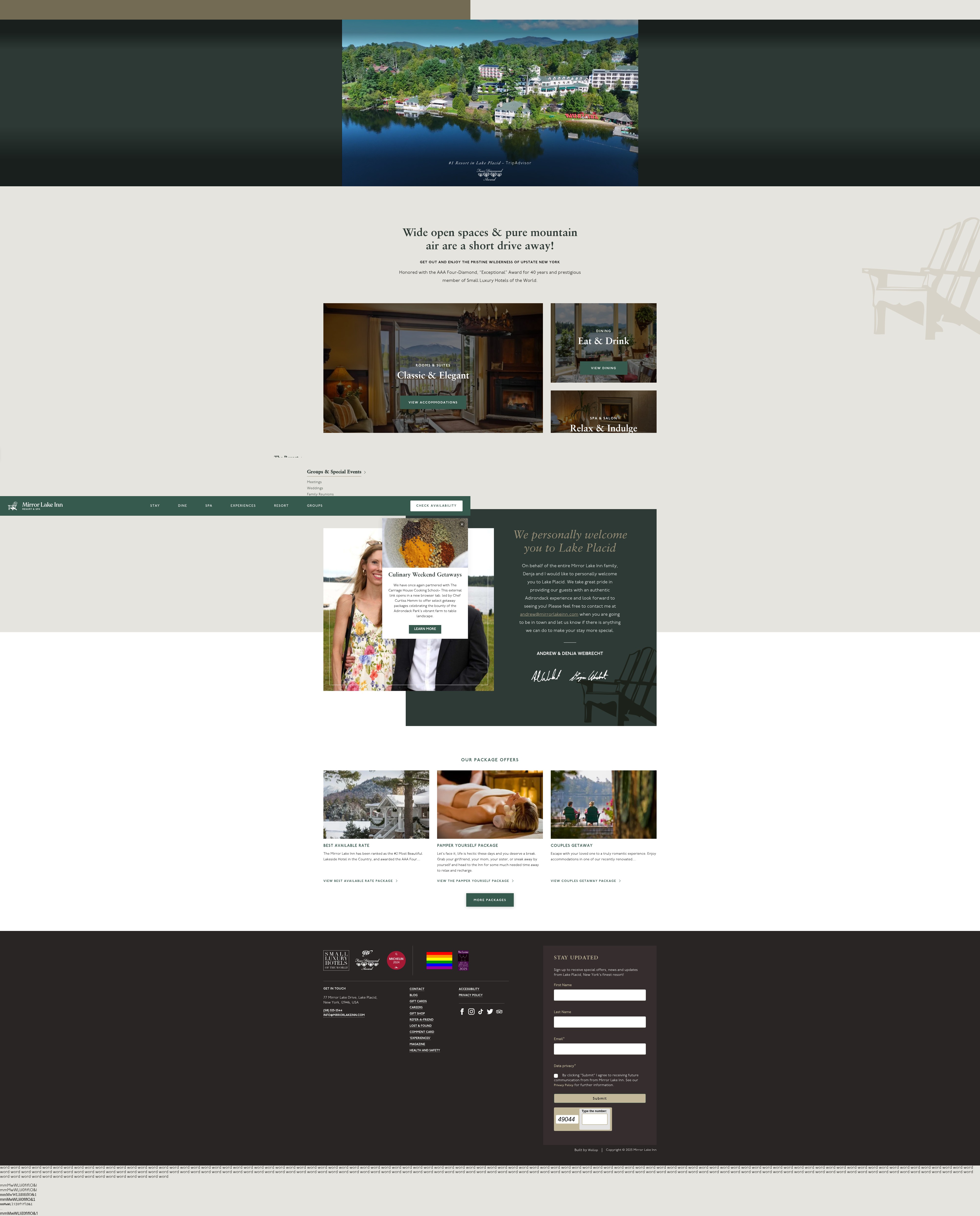 Screenshot of mirrorlakeinn.com