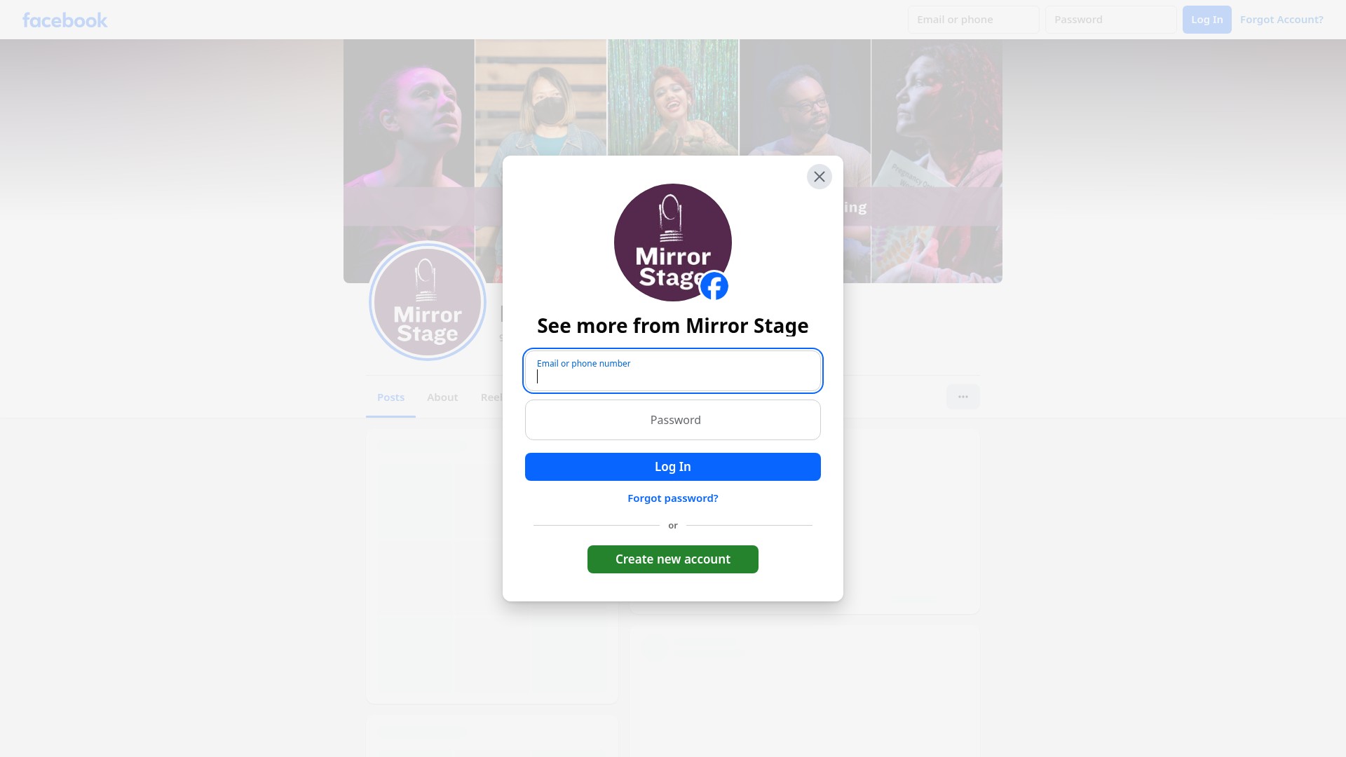 Screenshot of mirrorstage.org